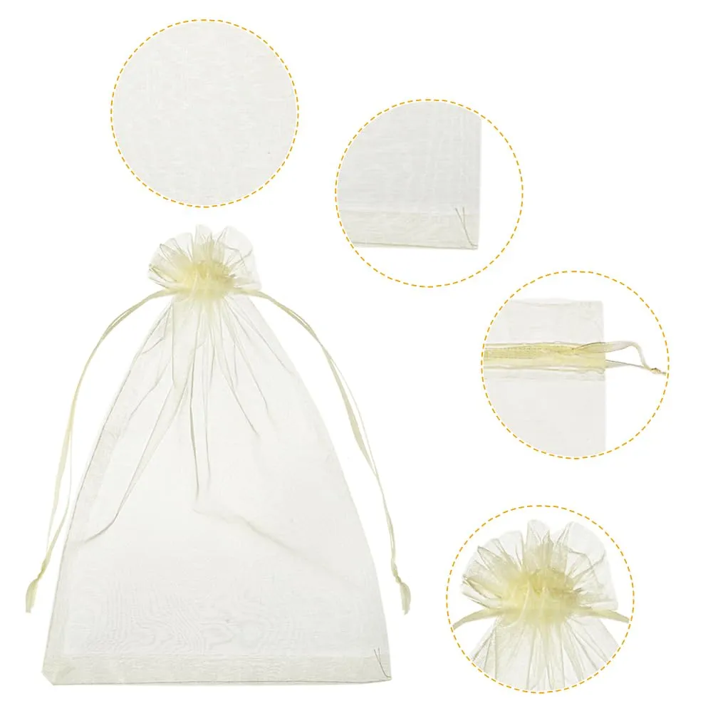 YFZYT Sacchetti Organza 17x23cm, 100pz, Avorio - immagine 3