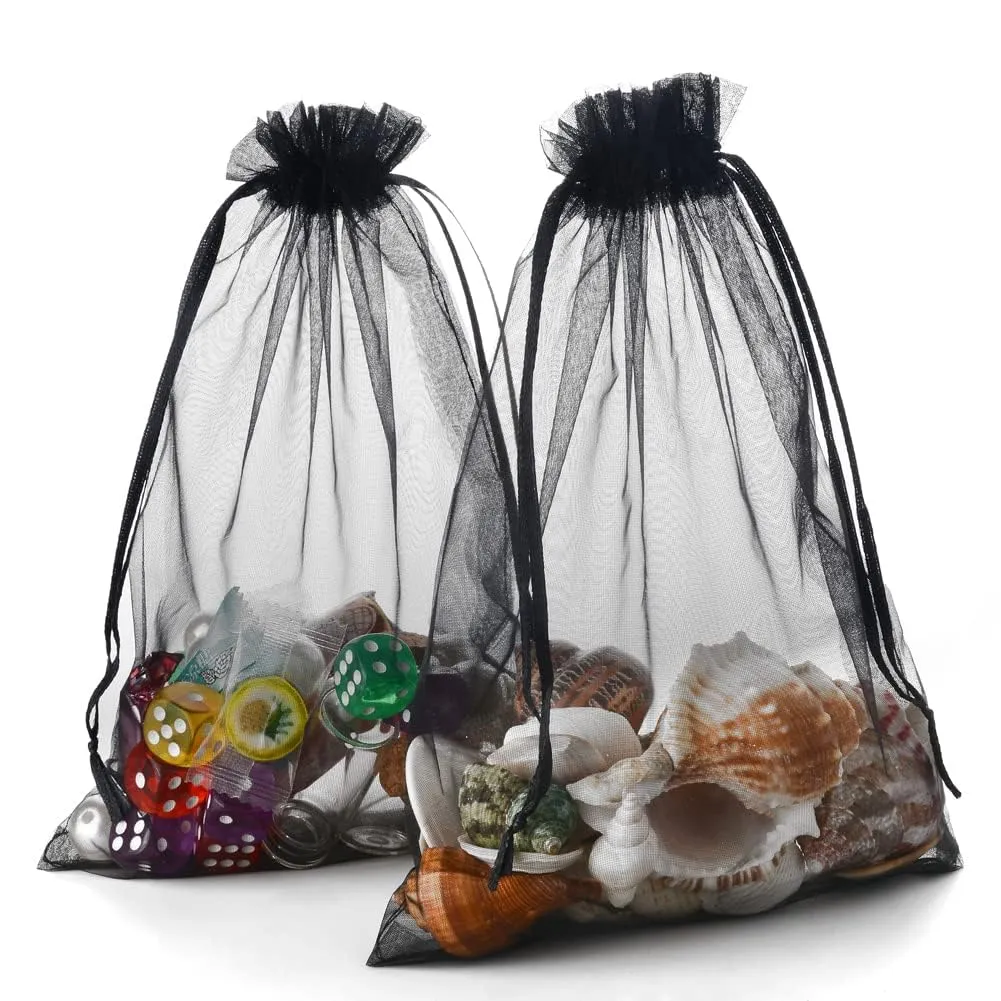 YFZYT Sacchetti in Organza 30x40cm, 50 Pezzi, Nero - immagine 4