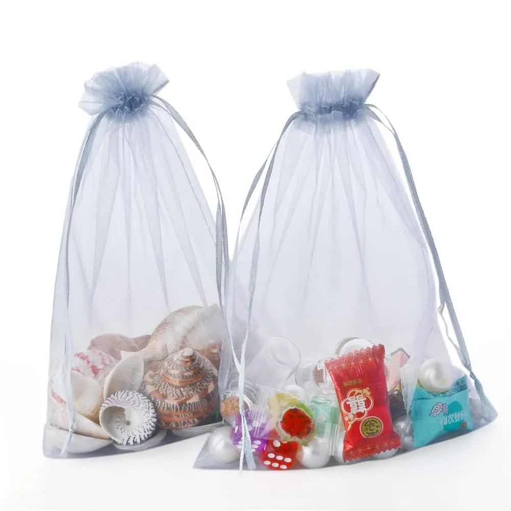 YFZYT Sacchetti Organza 17x23cm, 100pz, Grigio - immagine 4