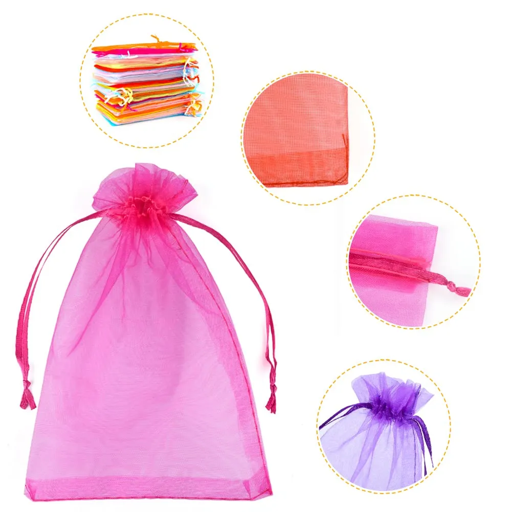 YFZYT Sacchetti Organza 30x40cm, 50pz, Misto - immagine 3