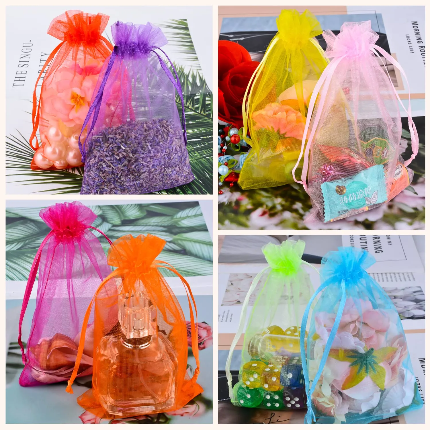 YFZYT Sacchetti Organza 30x40cm, 50pz, Misto - immagine 6
