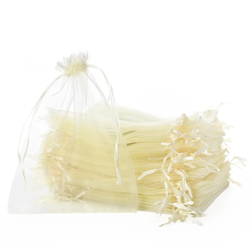 YFZYT Sacchetti Organza 30x40cm Avorio, 50 Pezzi - immagine 1