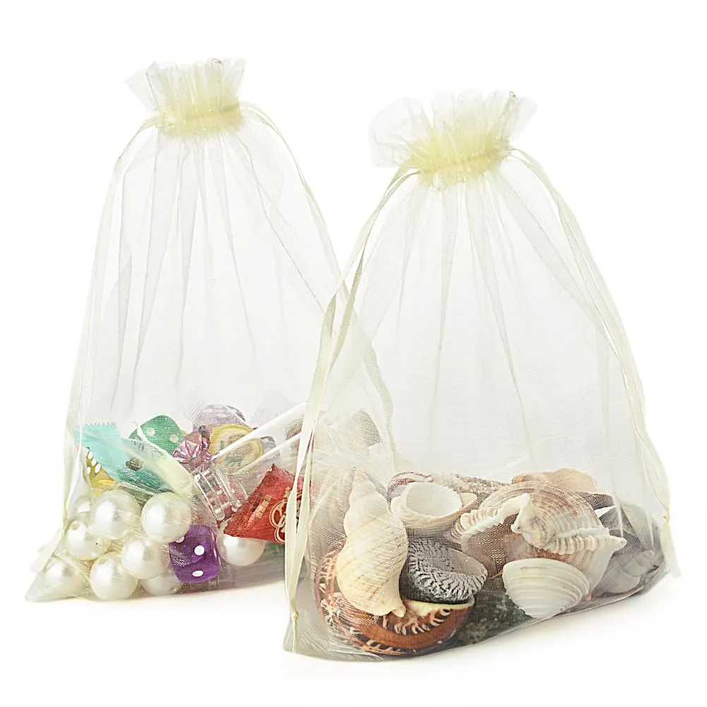YFZYT Sacchetti Organza 30x40cm Avorio, 50 Pezzi - immagine 5