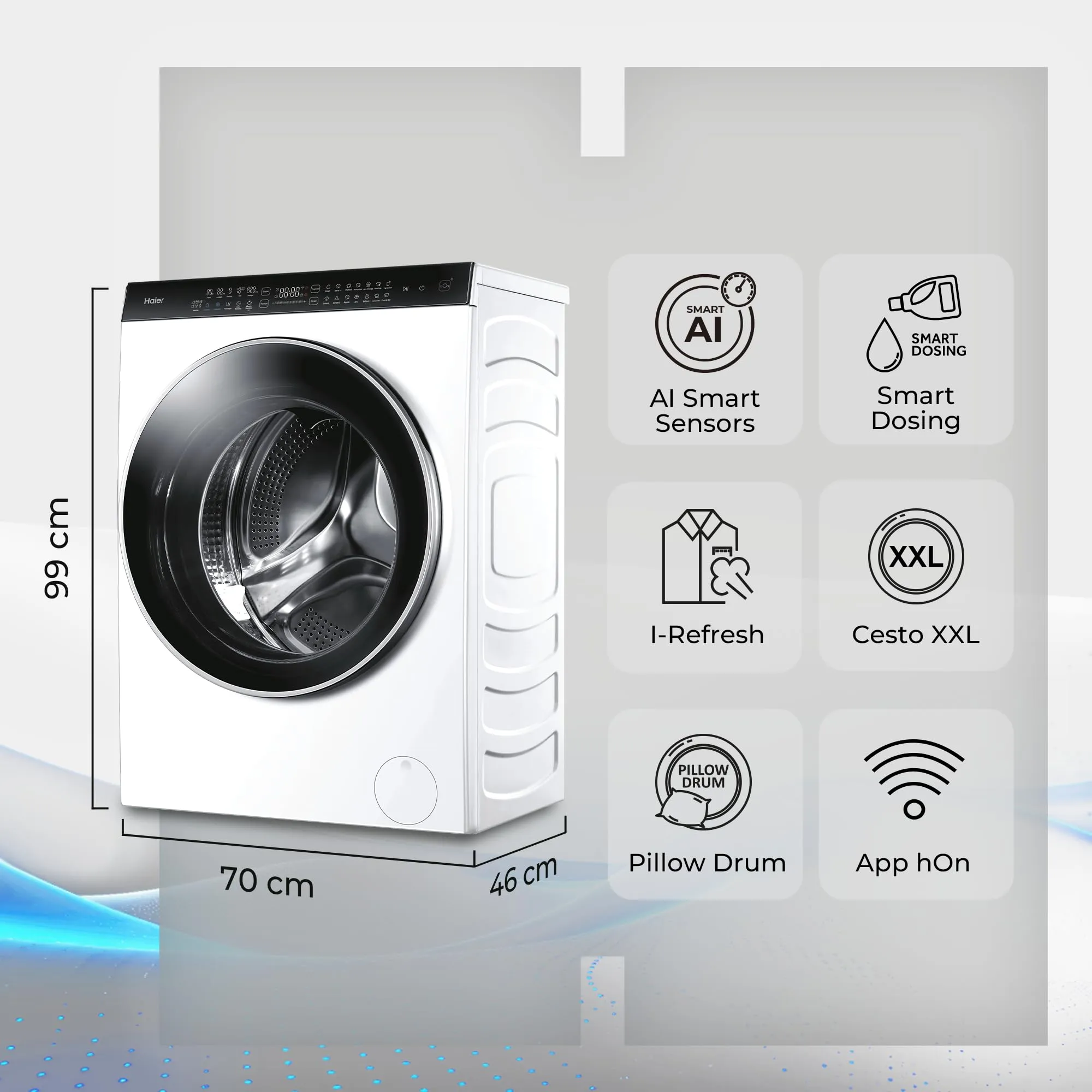 Haier SuperDrum Slim Lavasciuga 10+6 kg, Classe A/D, Motore Direct Motion, Wi-Fi hOn, Bianco – HWD100-BD1499U1N - immagine 3
