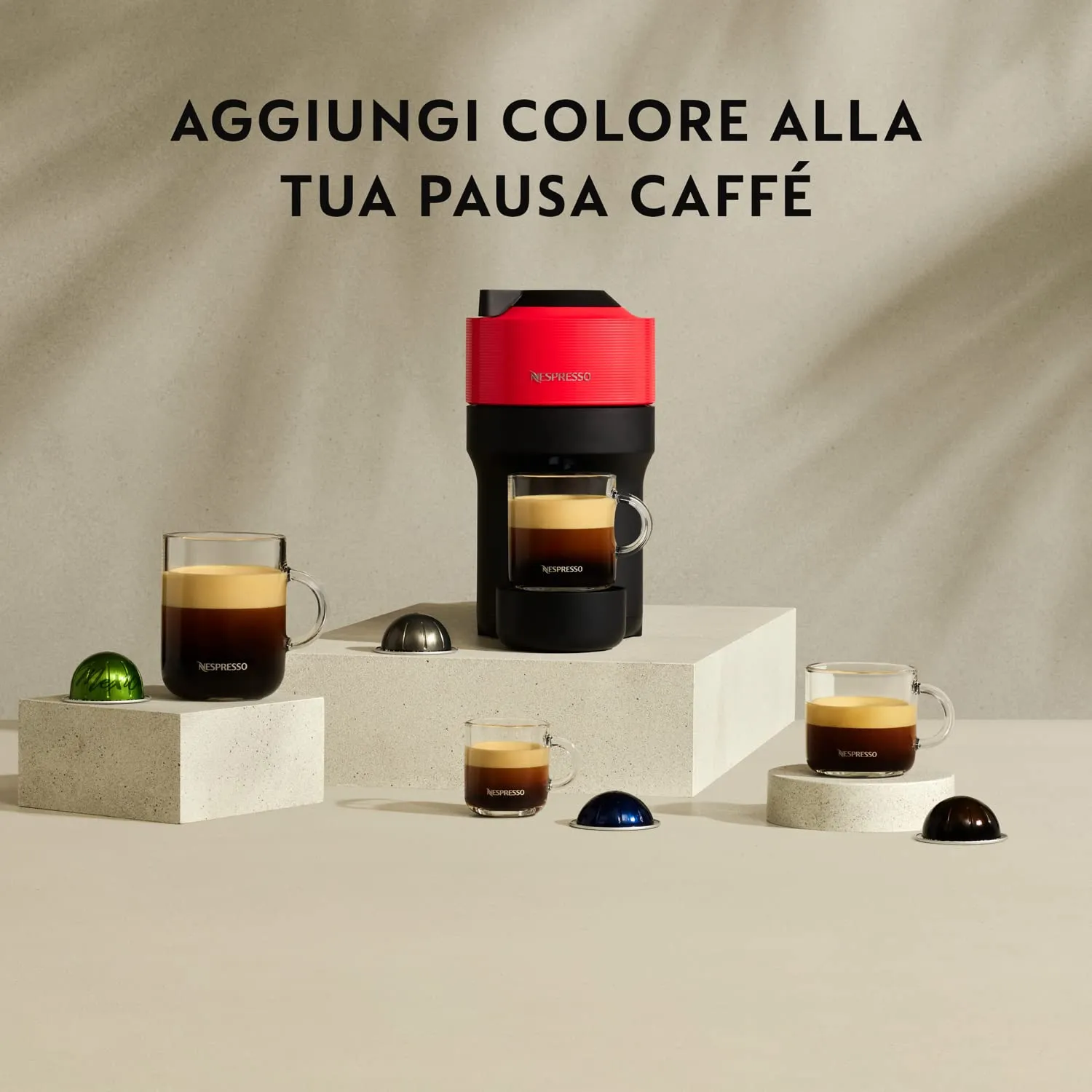 Krups Nespresso Vertuo Pop Macchina da Caffè, Spicy Red, XN9205K - immagine 5