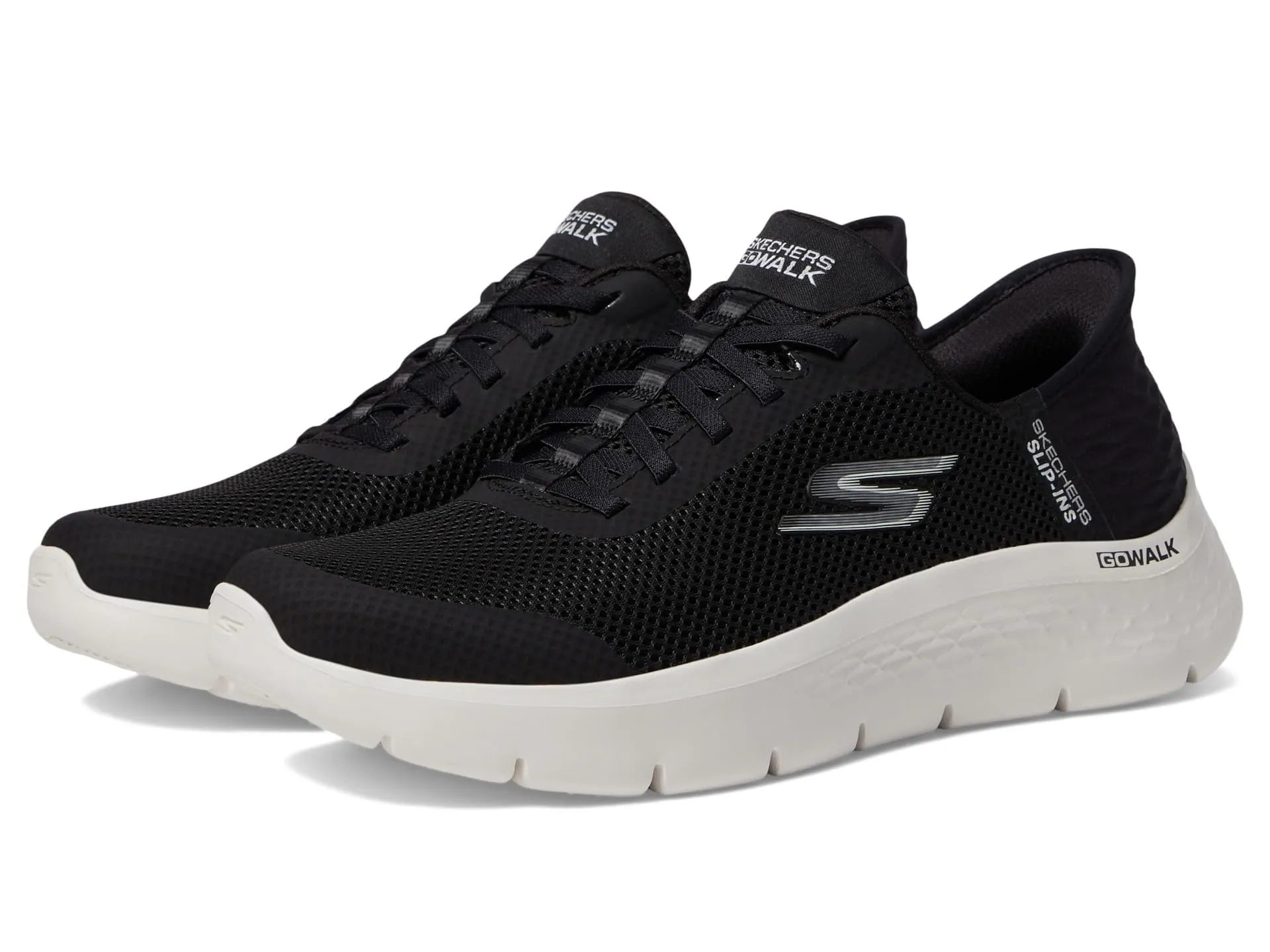 Skechers Go Walk Flex Scarpe da ginnastica Donna - Black Textile White Trim - 40 EU - immagine 2