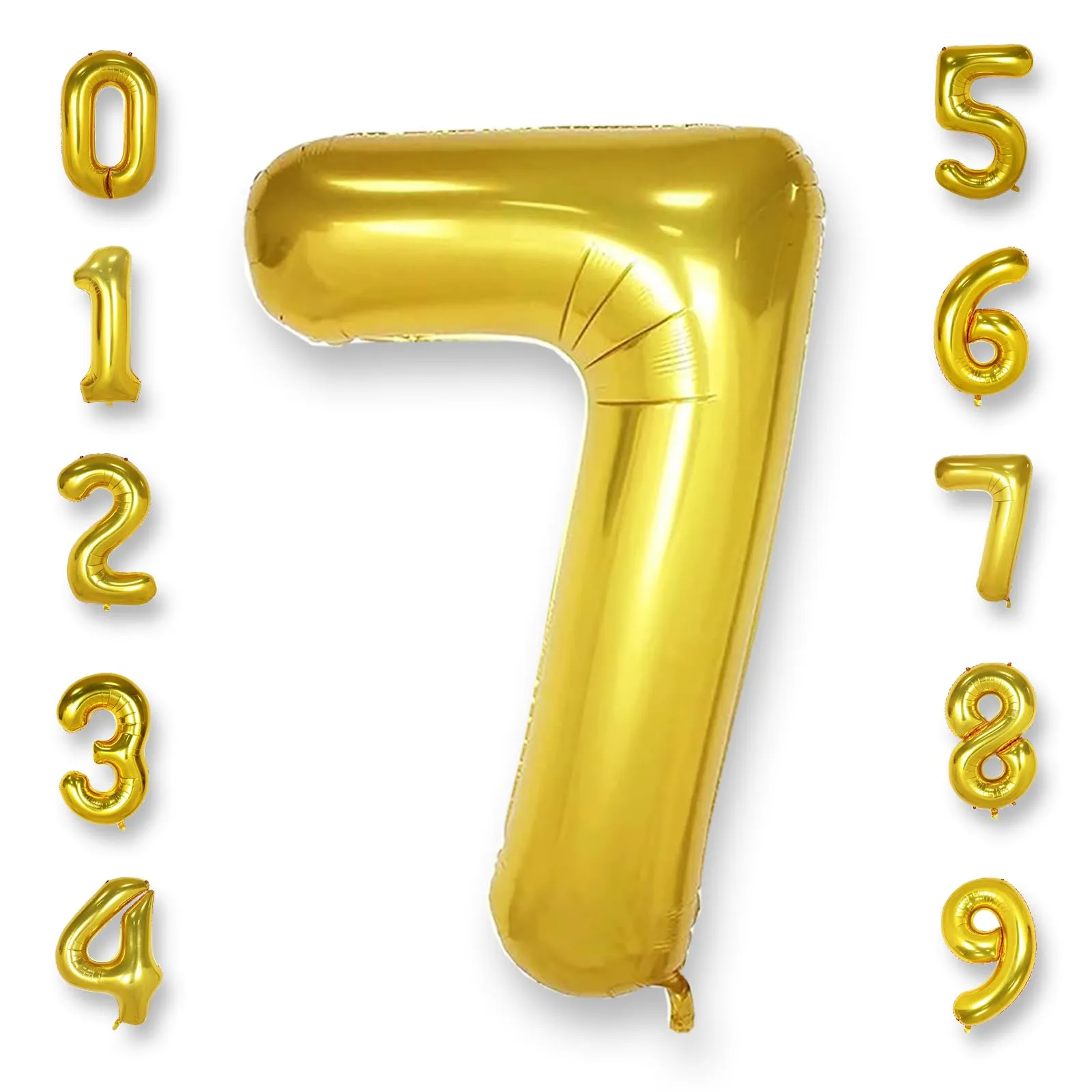 AULE Palloncino Numero 7 in Foil Oro, 101 cm - immagine 1