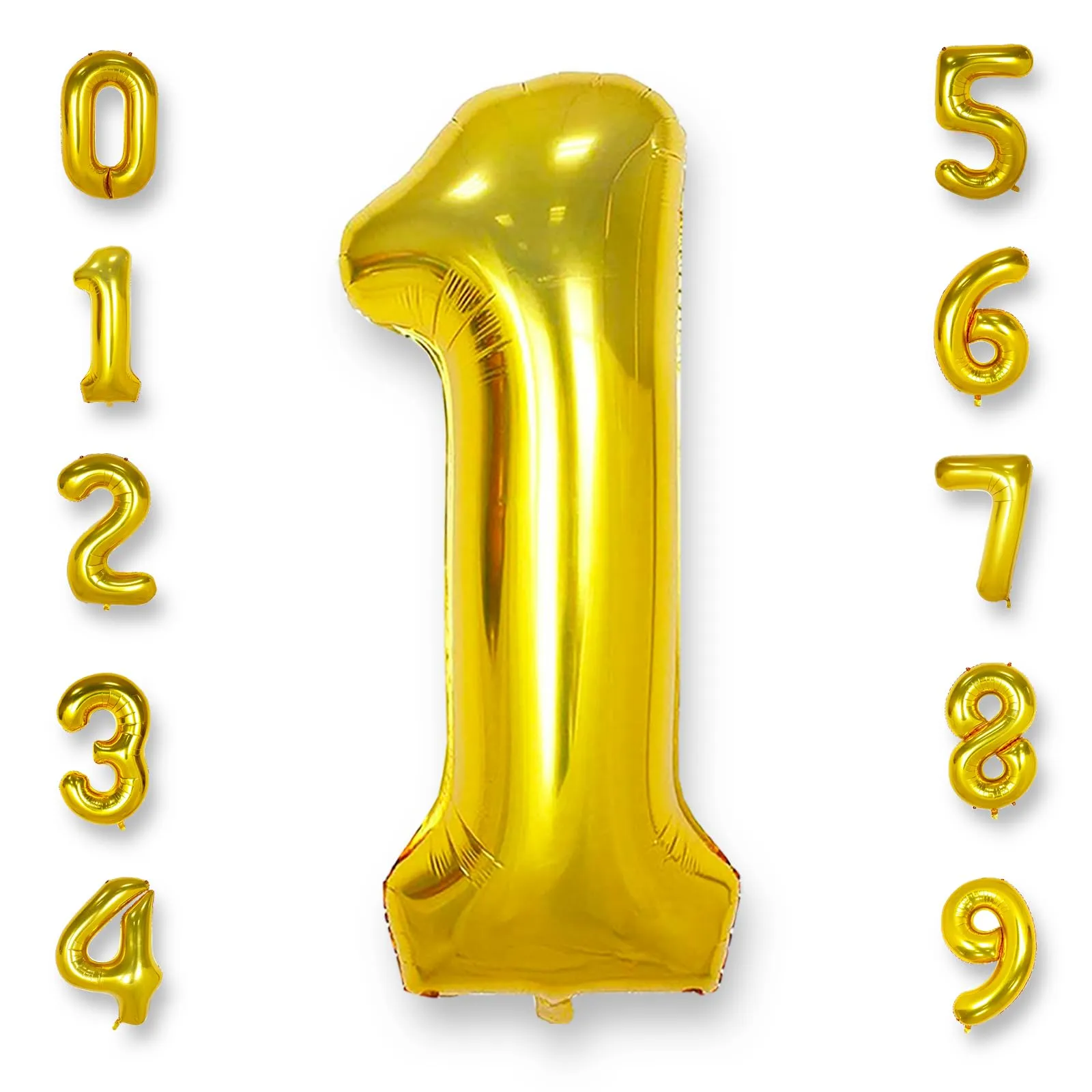 AULE Palloncino Numero 1 Oro, 101 cm, Mylar - immagine 1