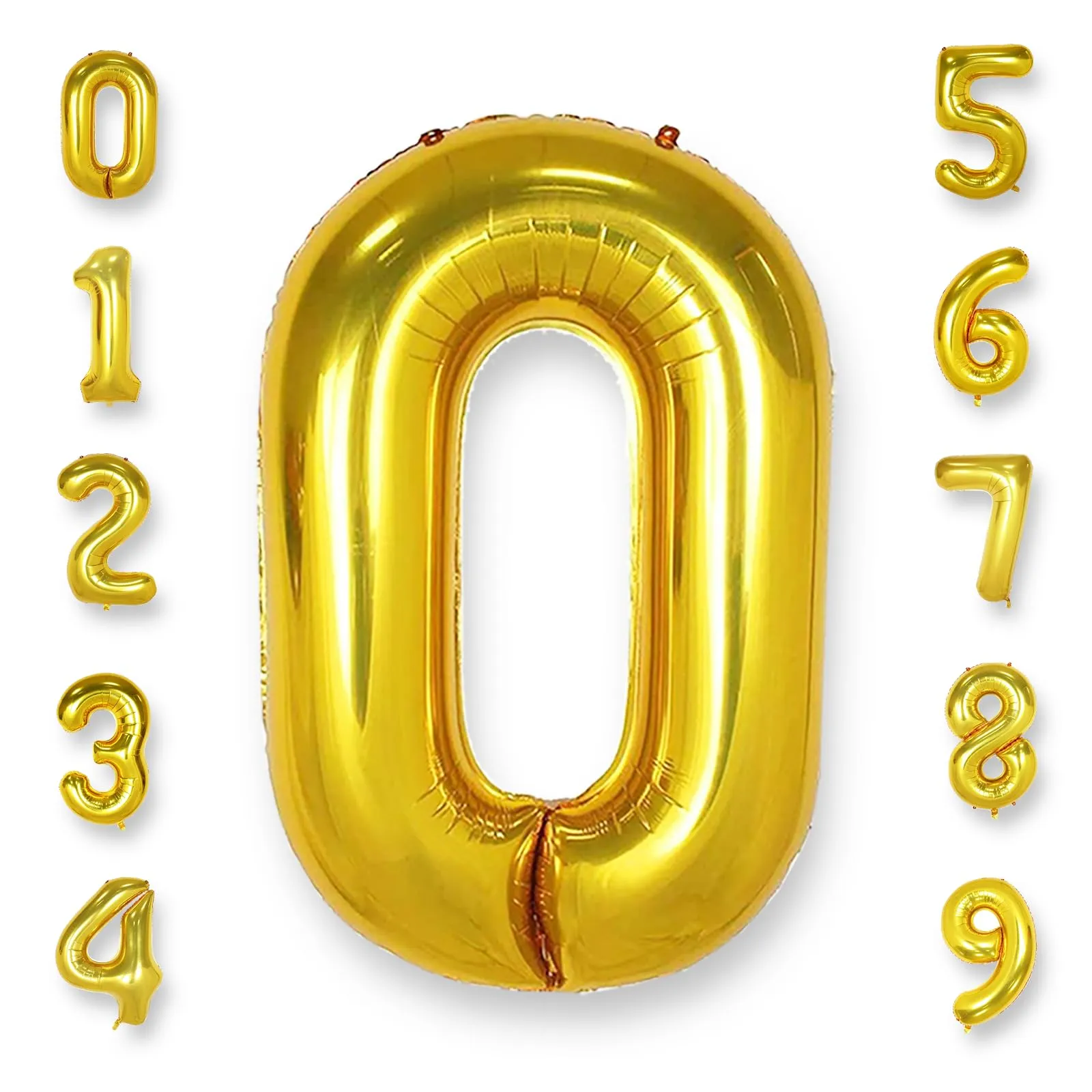 AULE Palloncino Numero 0 Oro, 101 cm, Foil Mylar - immagine 1