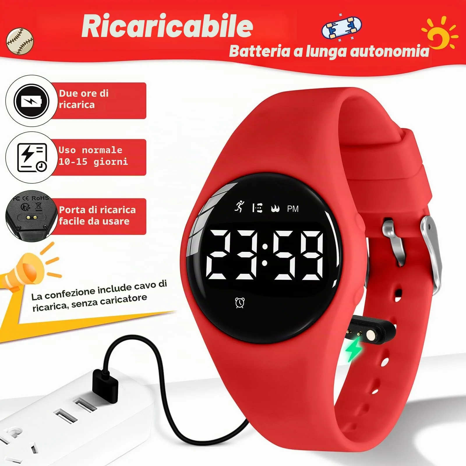 BEN NEVIS Orologio da Polso Sportivo Digitale per Bambini con Sveglia, Calorie e Contapassi - immagine 5