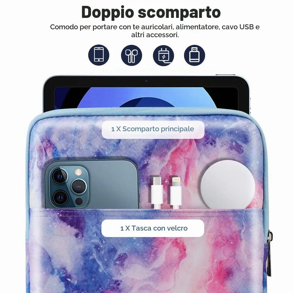 TiMOVO Custodia per Tablet 9-11", Nebulose Fantastiche - immagine 4