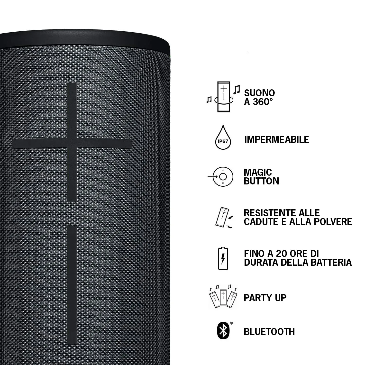 Ultimate Ears Megaboom 3 Altoparlante Wireless Bluetooth Portatile, Nero (Night Black) - immagine 9
