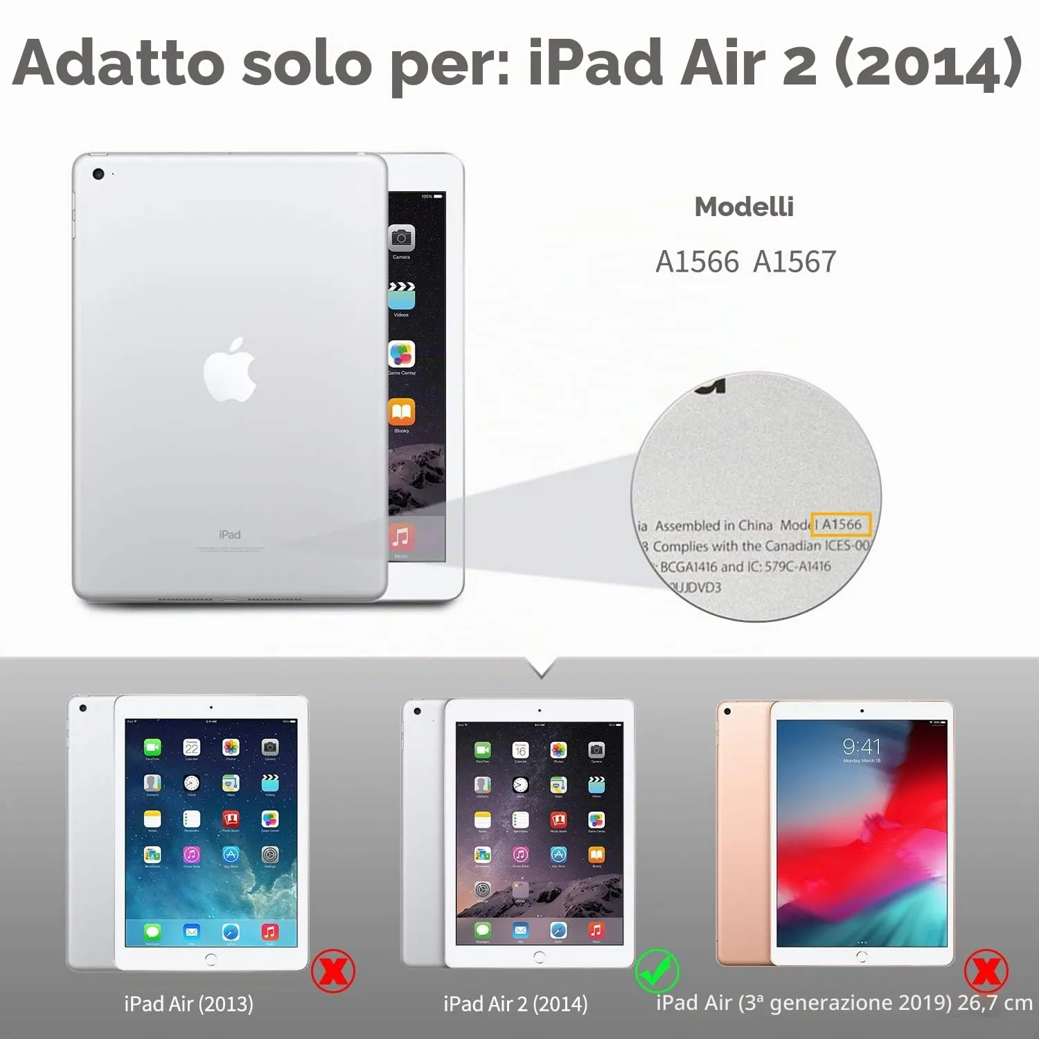 EasyAcc Custodia Ultra Sottile per iPad Air 2 - immagine 2