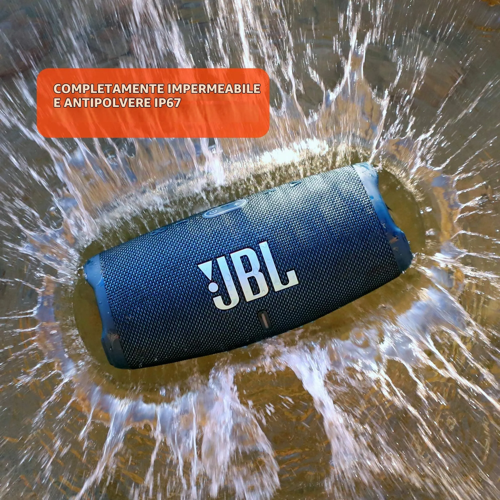 JBL Charge 5 Altoparlante Bluetooth Portatile Impermeabile IP67 con Powerbank, 20 ore di riproduzione, Partyboost (Blu) - immagine 5