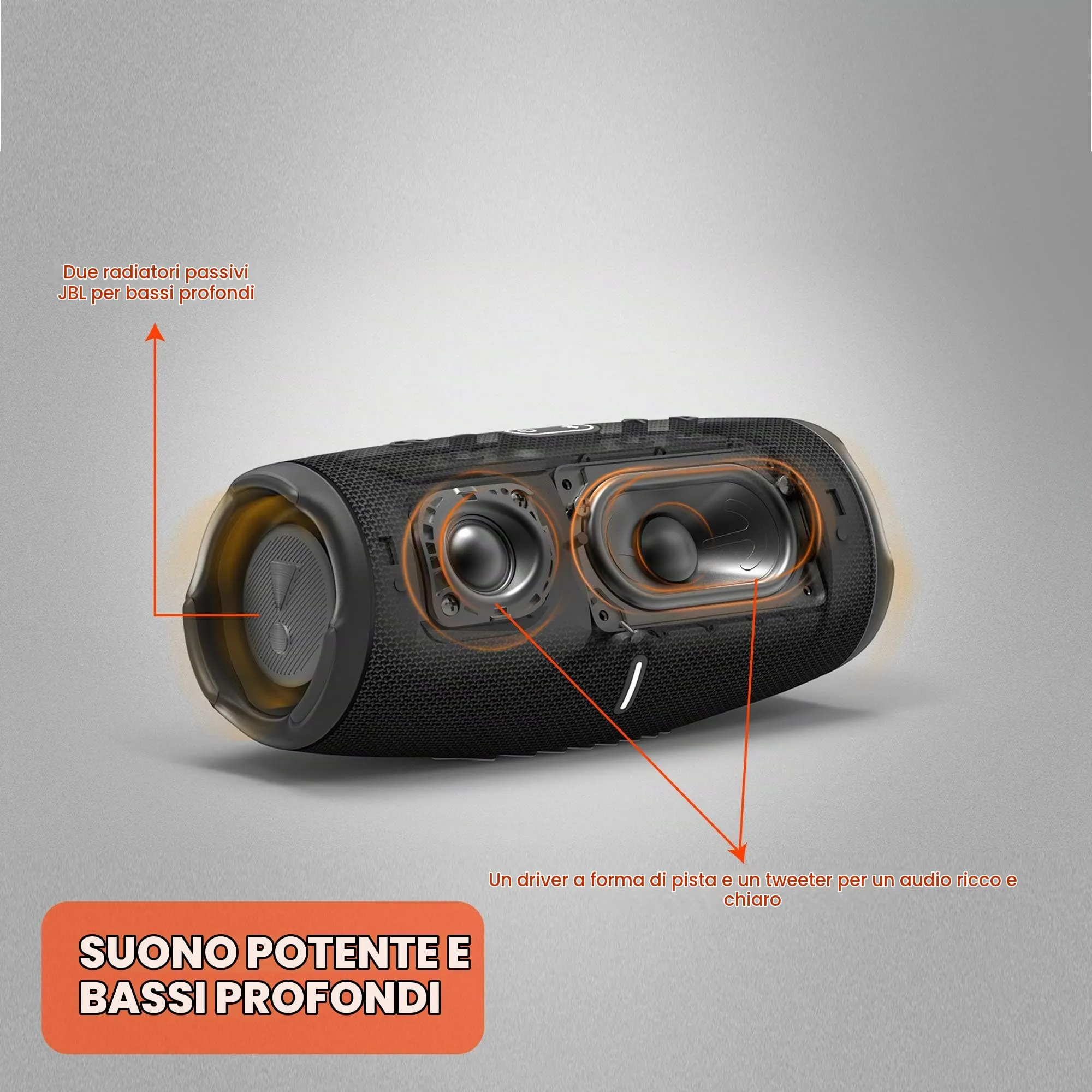 JBL Charge 5 Altoparlante Bluetooth Portatile IP67 Grigio - immagine 2