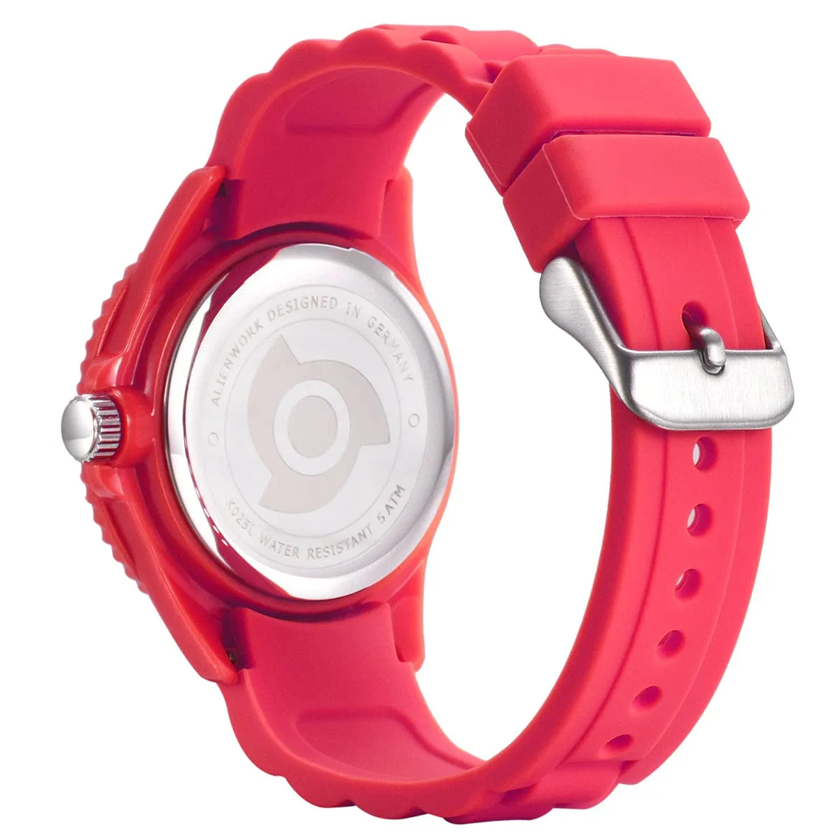 Alienwork Orologio di Apprendimento per Bambini, Rosso, Bracciale in Silicone Multicolore, Impermeabile 5 ATM - immagine 4