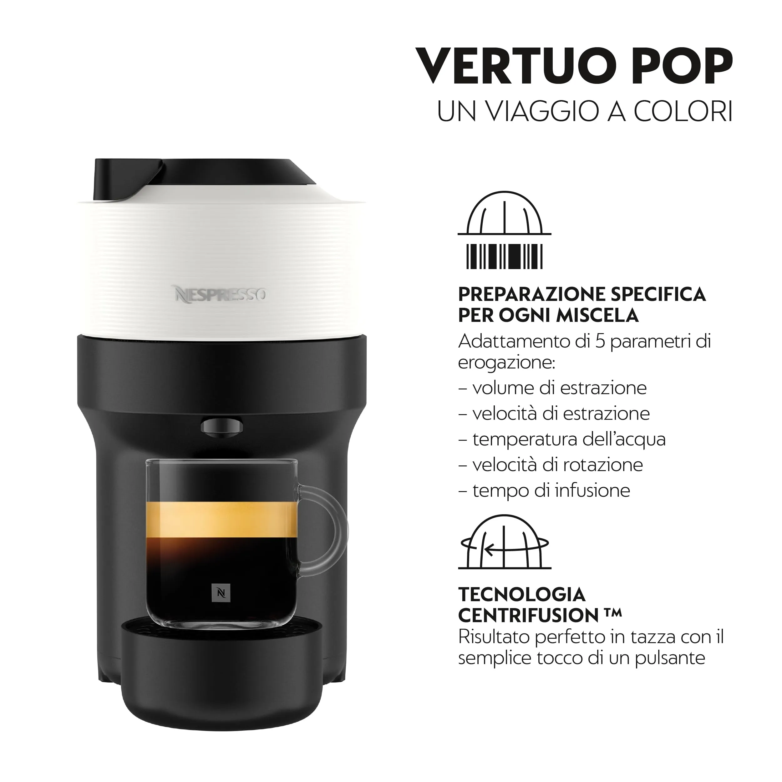 Krups Nespresso Vertuo Pop, White, XN9201K - immagine 3