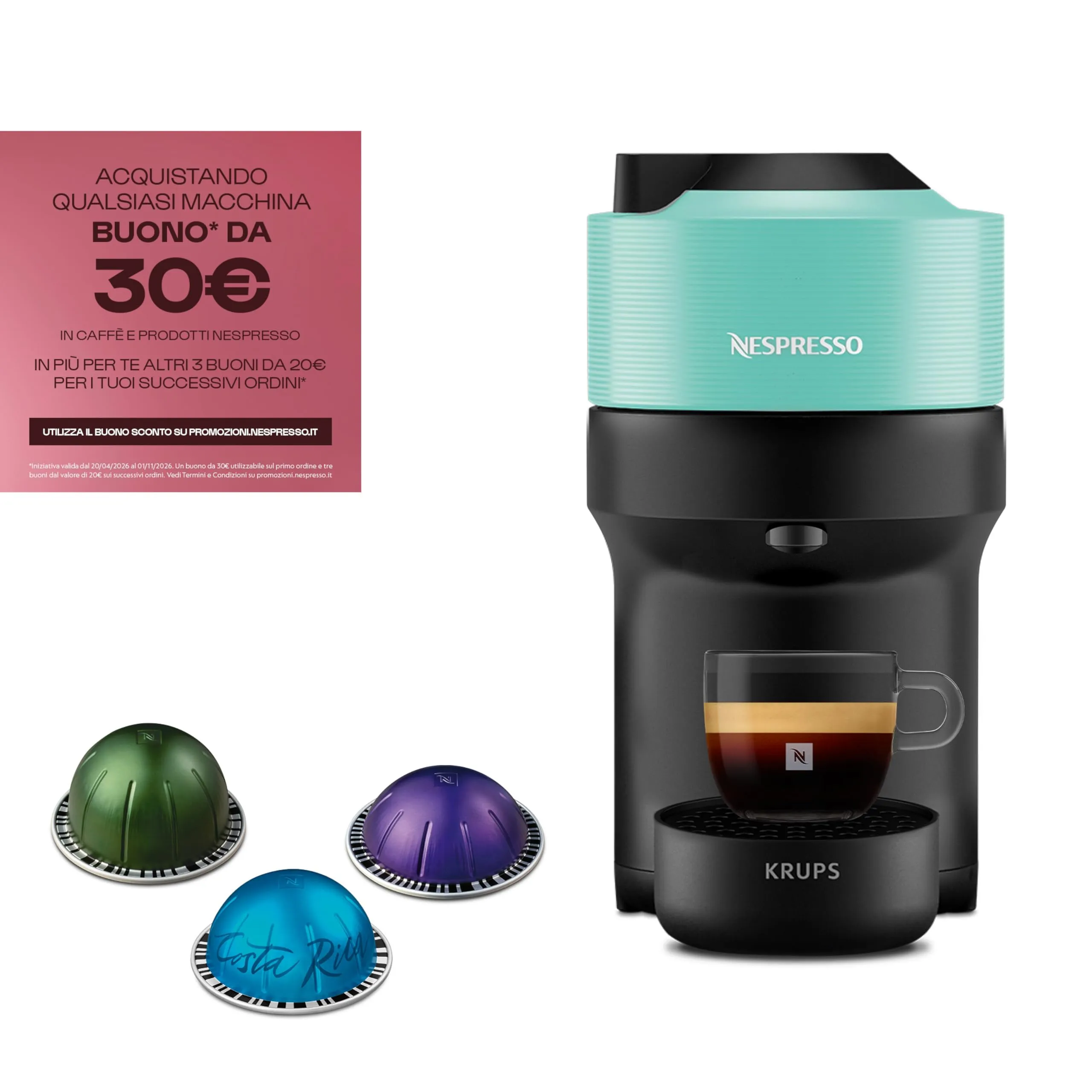 Krups Nespresso Vertuo Pop Aqua Mint XN9204K - immagine 2