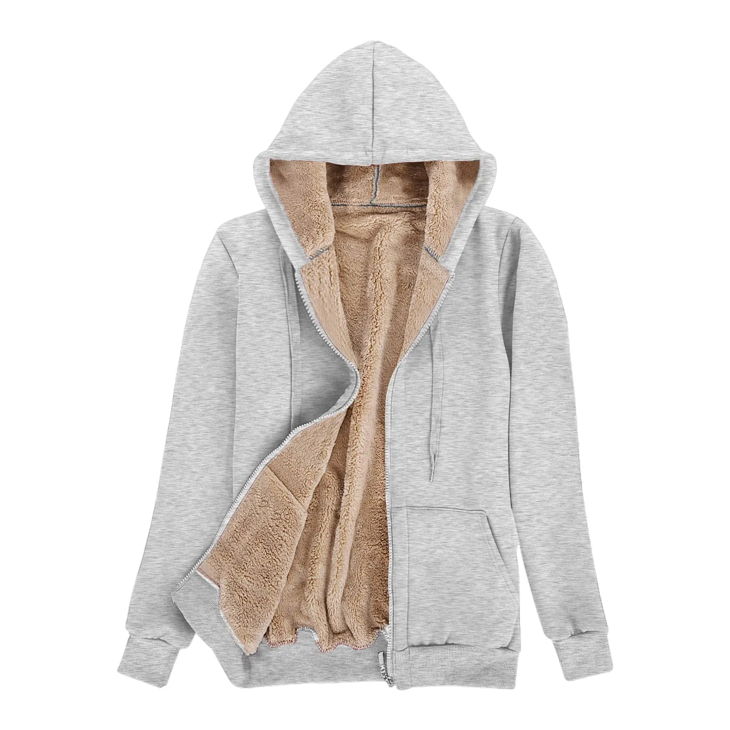 UMIPUBO Felpa Donna con Zip e Cappuccio Invernale in Pile - immagine 1