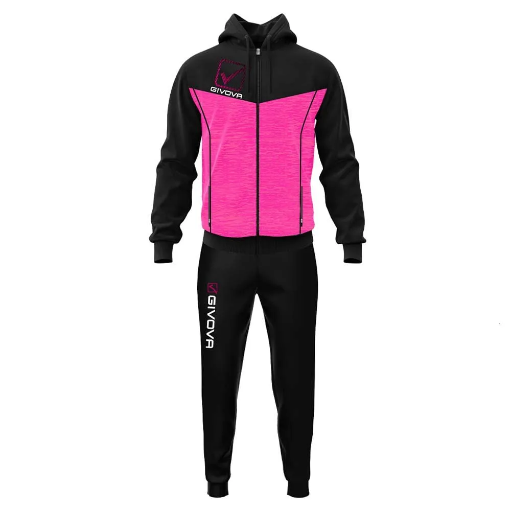 GIVOVA Tuta Visa Melange con Cappuccio Polarfleece Rosa Fluo/Nero, 3XS - immagine 1
