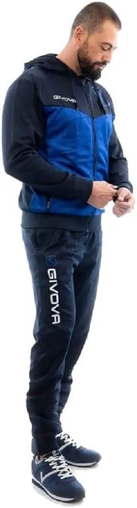 GIVOVA Tuta Visa Melange con Cappuccio Polar Fleece Blu/Azzurro Melange 5XL - immagine 1