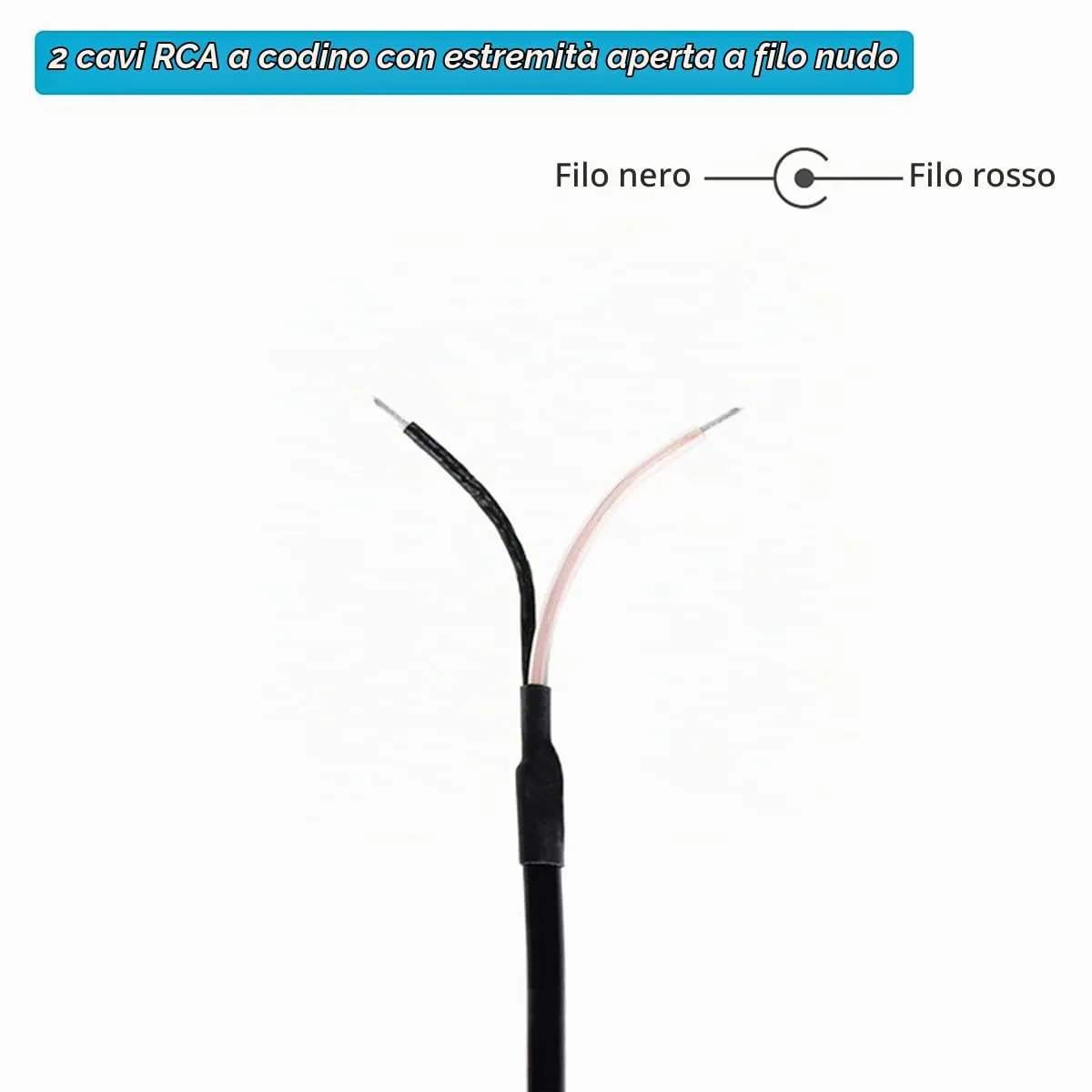 Greluma Cavo Altoparlante RCA Femmina a Filo Nudo, 30 cm, 2 Pezzi - immagine 3