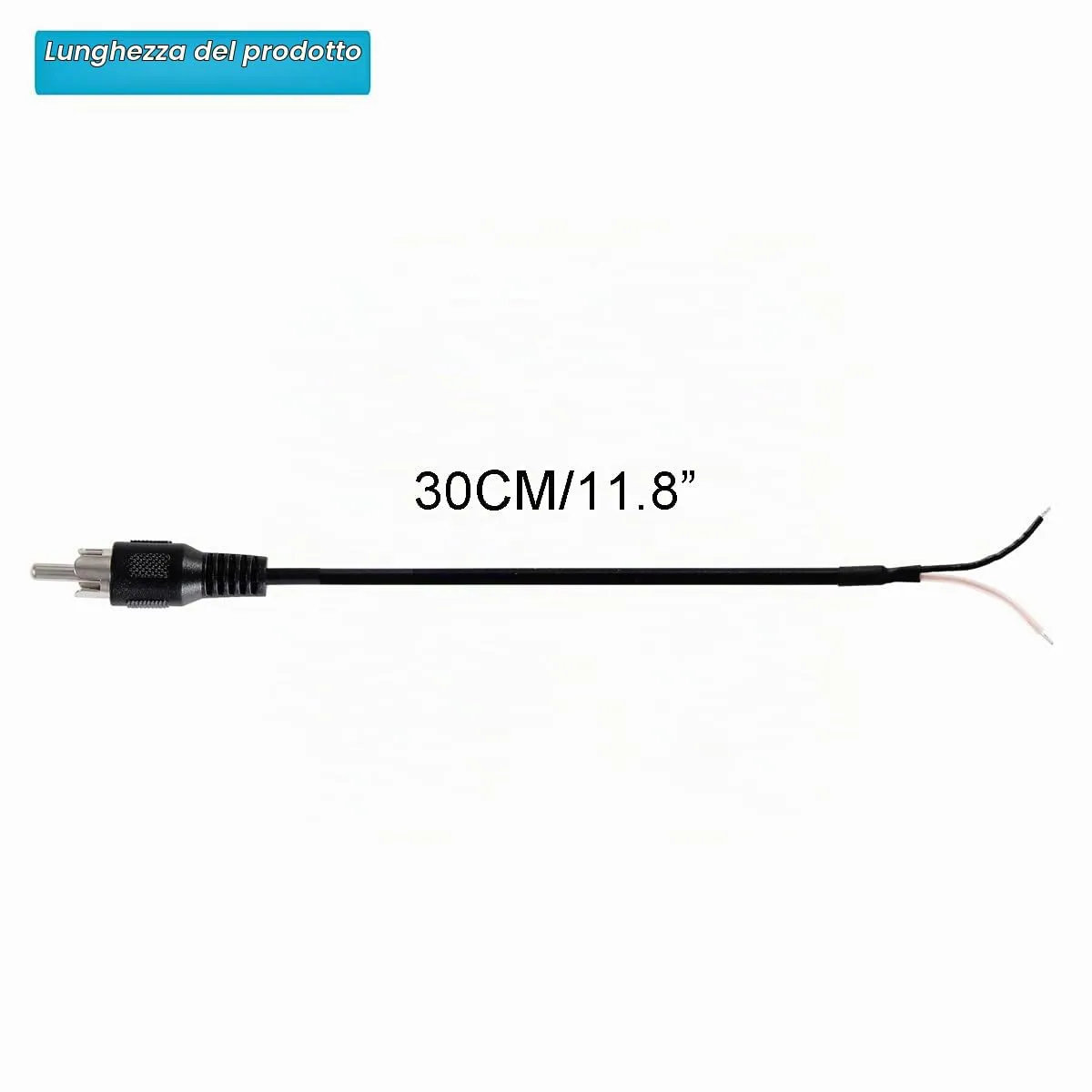 Greluma Cavo Altoparlante RCA Maschio a Filo Nudo 30 cm, 2 Pezzi - immagine 4