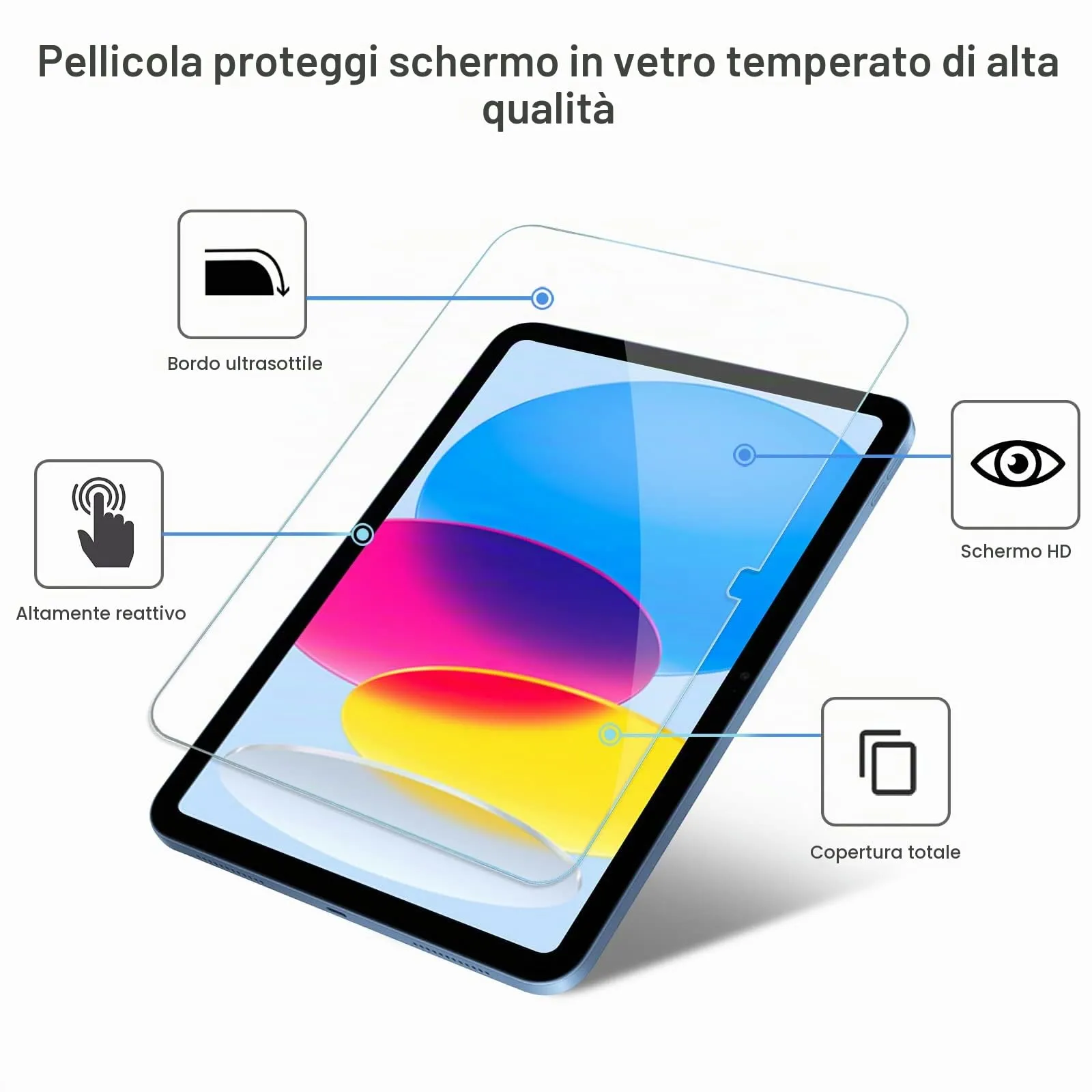 ProCase Vetro Temperato per iPad 11 Generazione A16 11 Pollici 2025 e iPad 10 Generazione 10,9 Pollici (A3354 A3355 A3356 A2696 A2757 A2777), Durezza 9H, 2 Pezzi - immagine 3