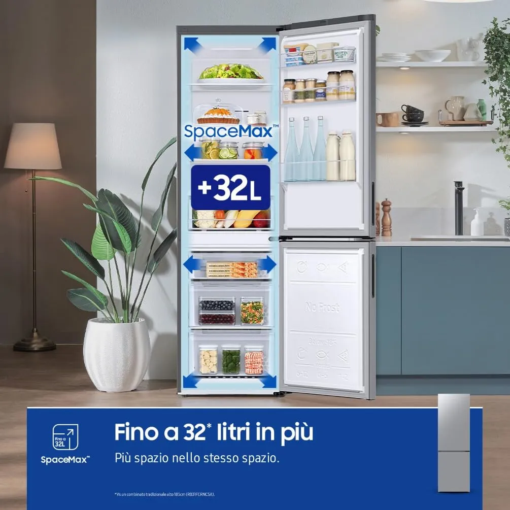 Samsung Frigorifero Combinato Ecoflex RB33B610ESA/EF, 344 L, Silver Inox - immagine 3
