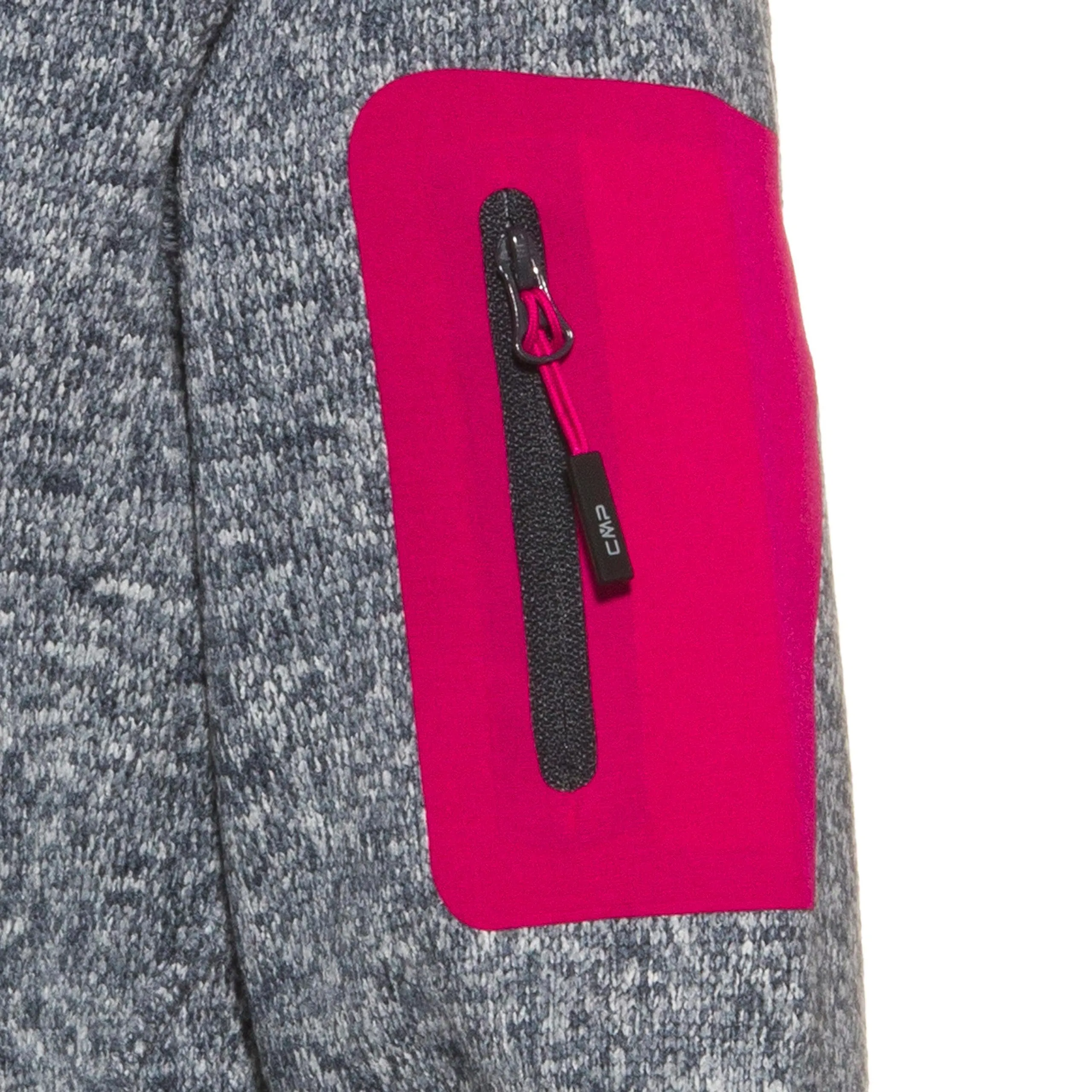 CMP Giacca Knit-Tech da Donna con Cappuccio Fisso, Titanio-Bianco-Fucsia, 40 - immagine 2