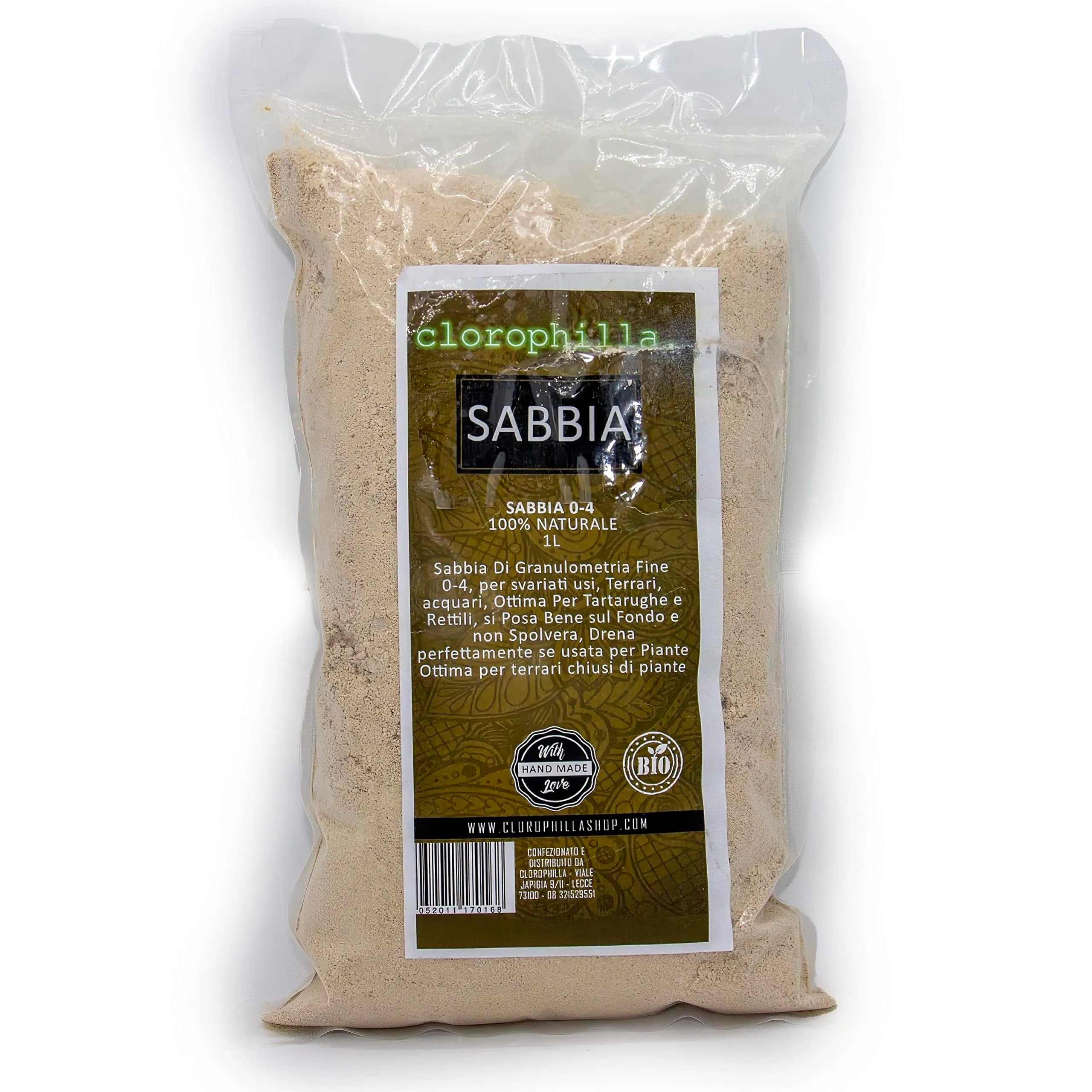 Clorophilla Sabbia Fine 0-4 100% Naturale per Terrari, Acquari, Tartarughe e Rettili - 1 Litro - immagine 2