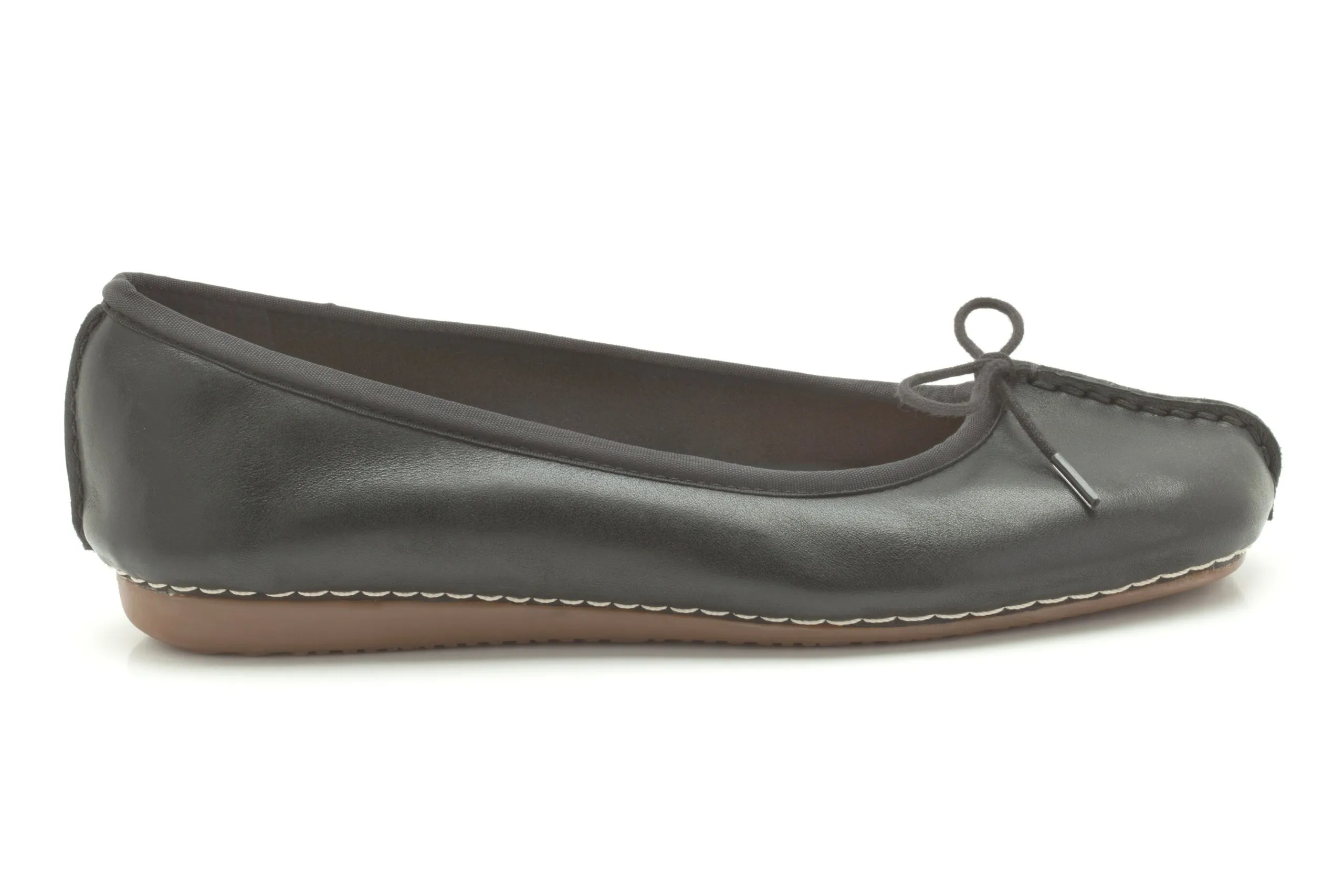 Clarks Freckle Ice Women's Black Leather Shoes, 3.5 - immagine 5
