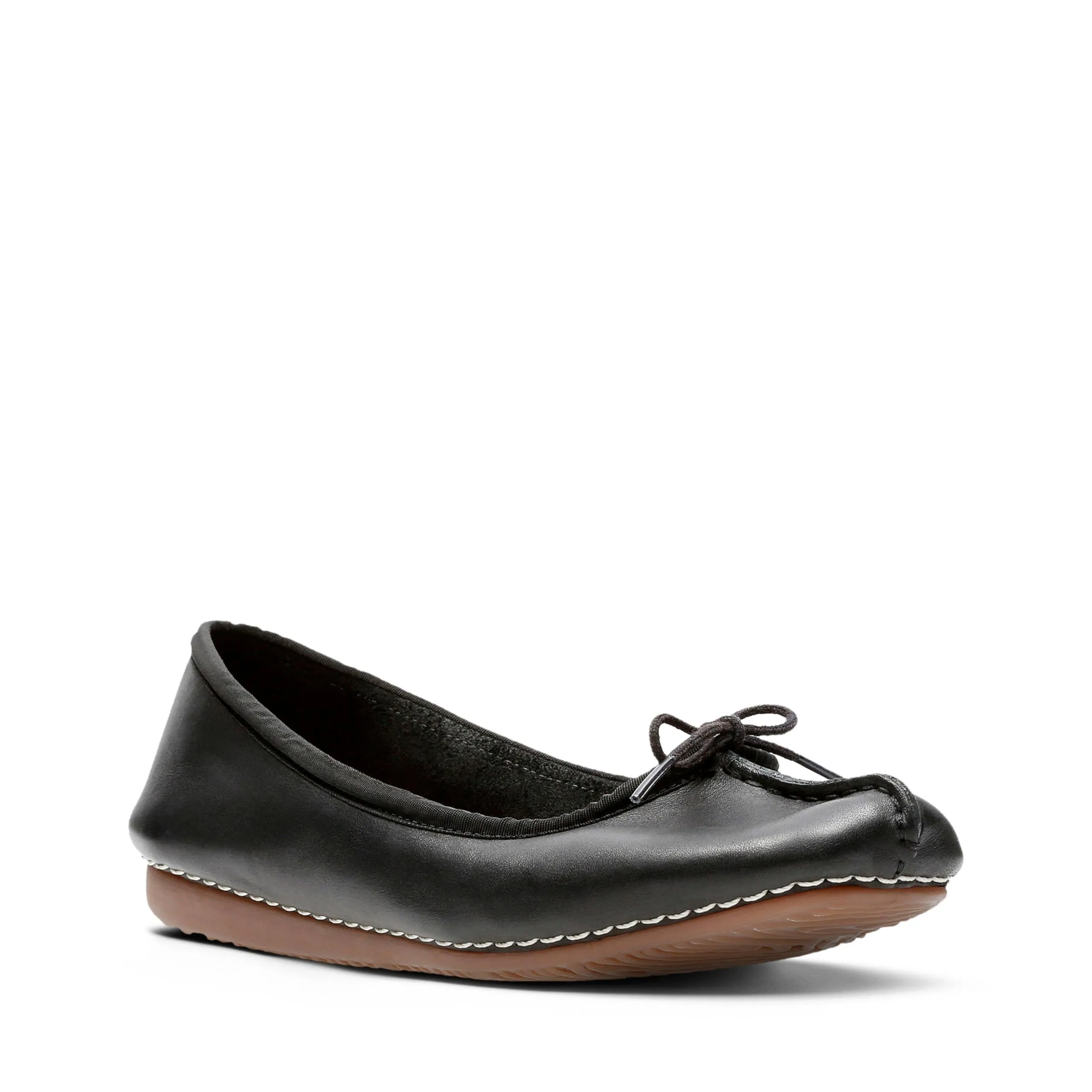 Clarks Freckle Ice Women's Ballerina, Black Leather, 37 EU - immagine 4