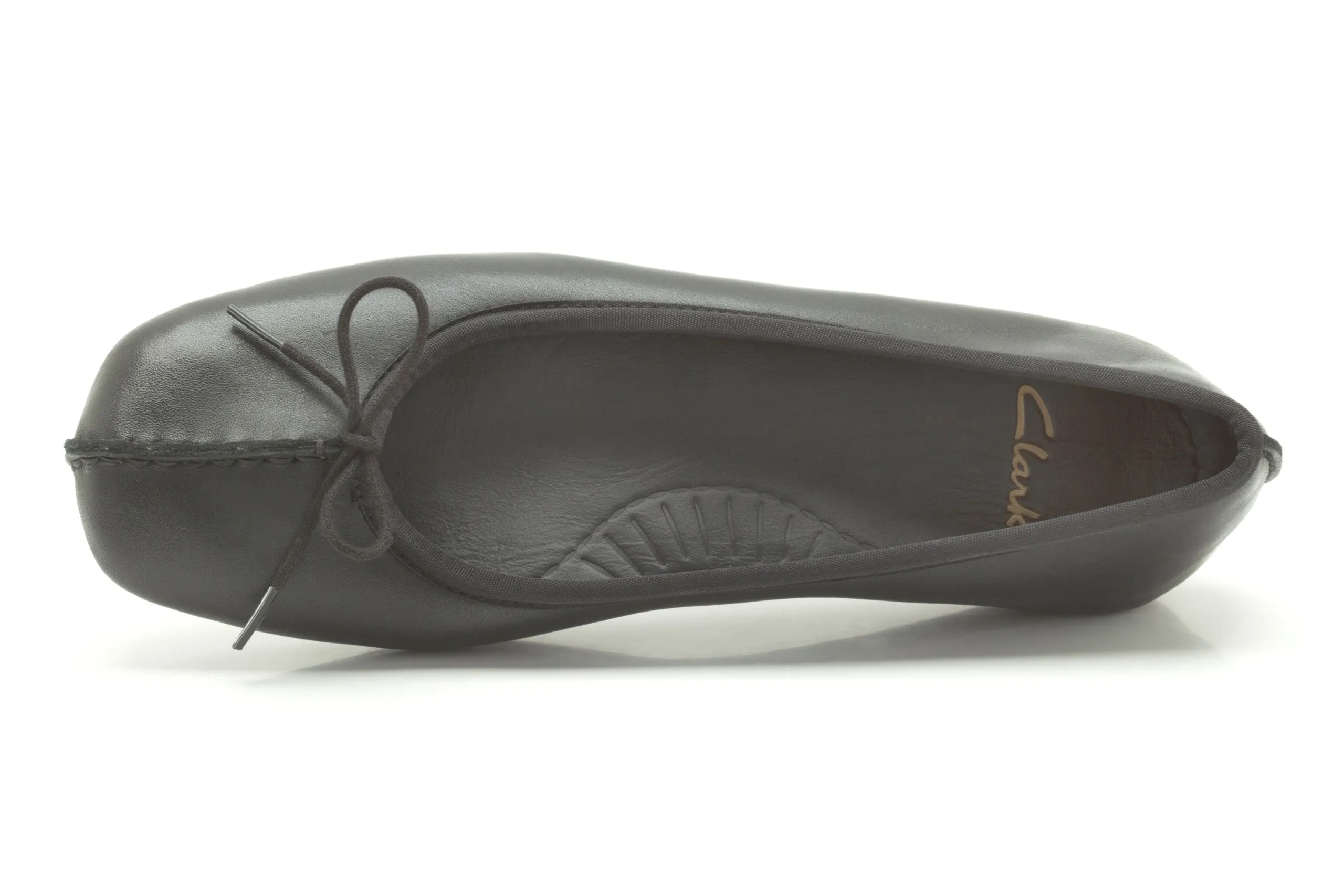 Clarks Freckle Ice Women's Black Leather Shoes, 6.5 - immagine 9