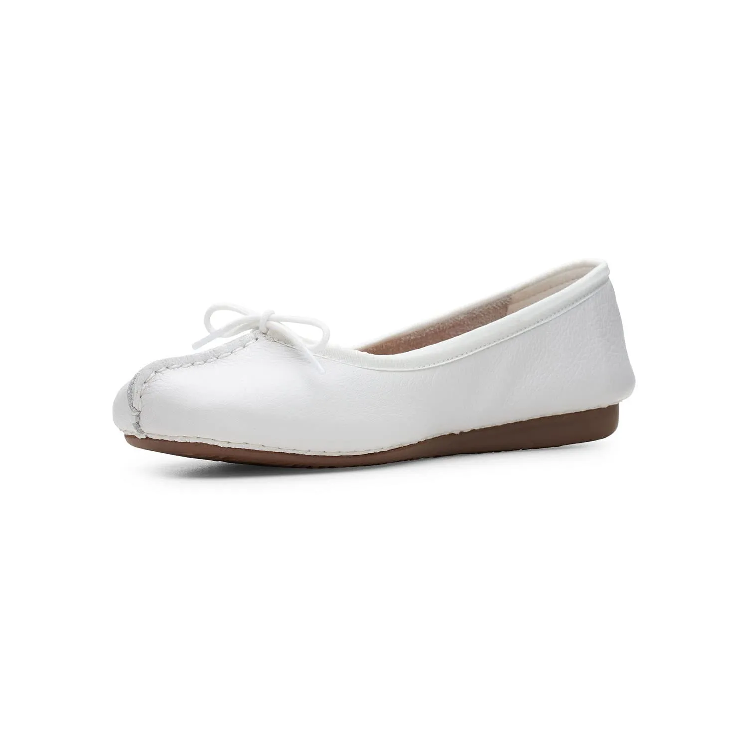 Clarks Freckle Ice Women's Ballerinas, White Leather, 36 EU - immagine 7