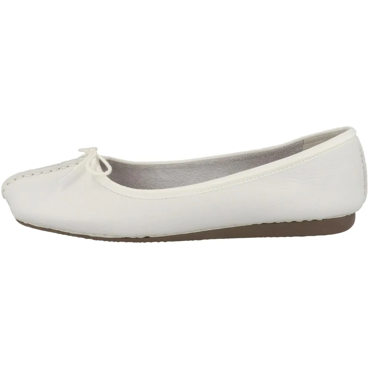 Clarks Freckle Ice Women's Ballerinas, White Leather, 37 EU - immagine 1