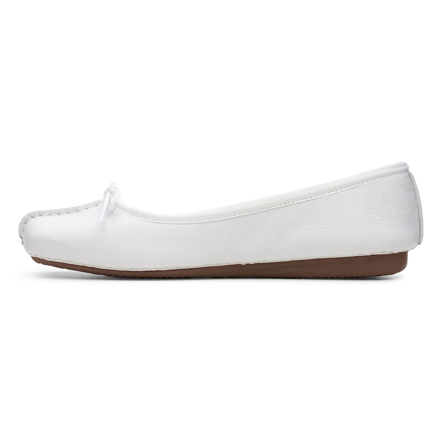 Clarks Freckle Ice Women's White Leather Shoes - immagine 8