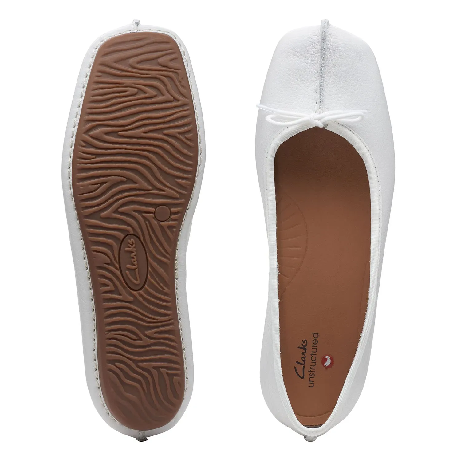 Clarks Freckle Ice Women's Ballerinas, White Leather, 40 EU - immagine 10