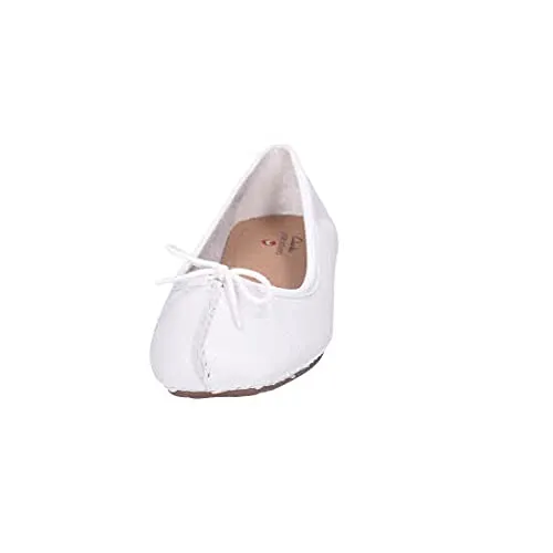 Clarks Freckle Ice Women's Ballerina, White Leather, 41.5 EU - immagine 2