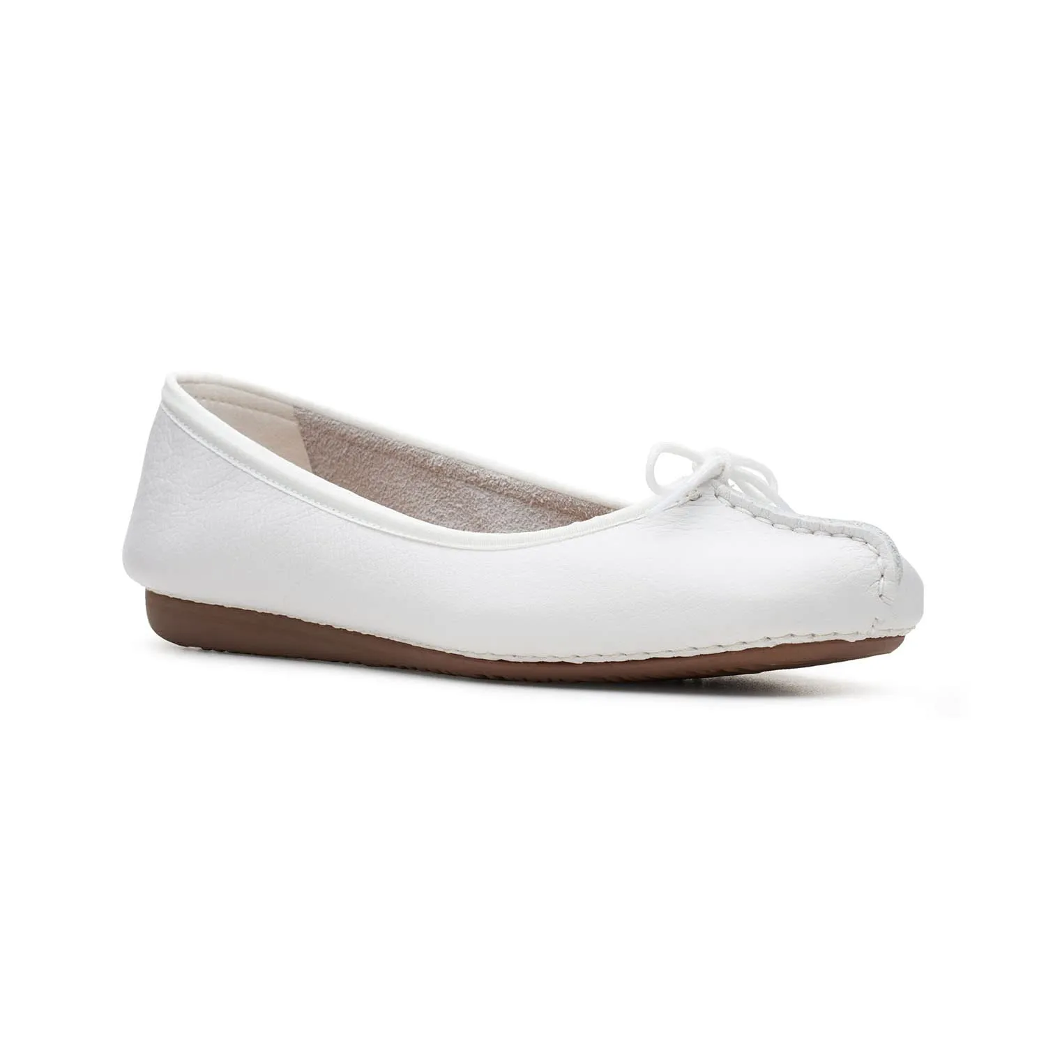 Clarks Freckle Ice Women's Ballerina, White Leather, 41.5 EU - immagine 5