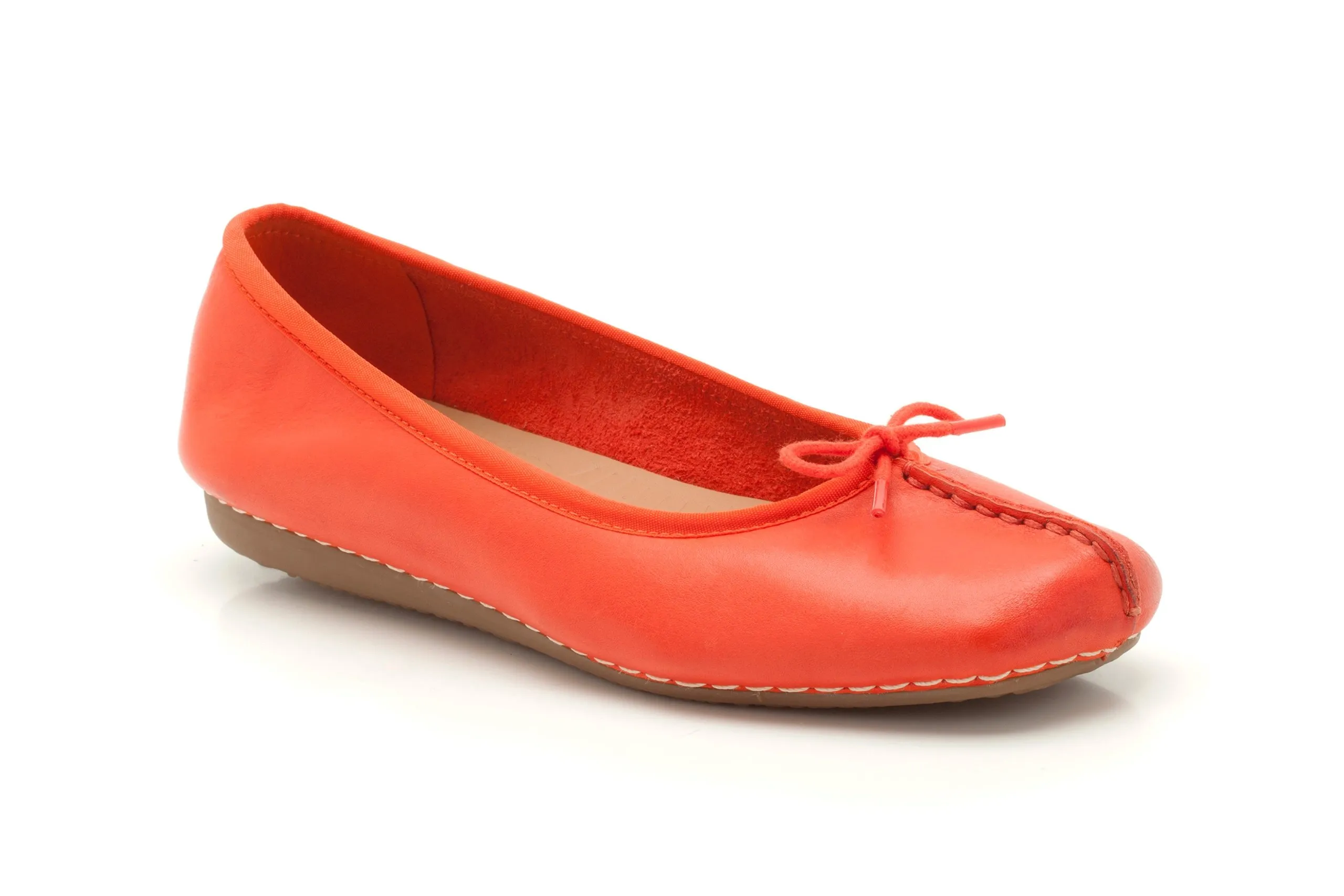 Clarks Freckle Ice Women's Ballerinas, Orange Leather, 35.5 EU - immagine 2