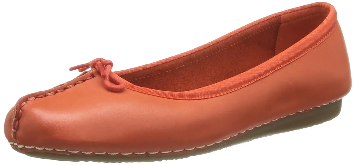 Clarks Freckle Ice Women's Ballerinas, Orange Leather, 37 EU - immagine 1