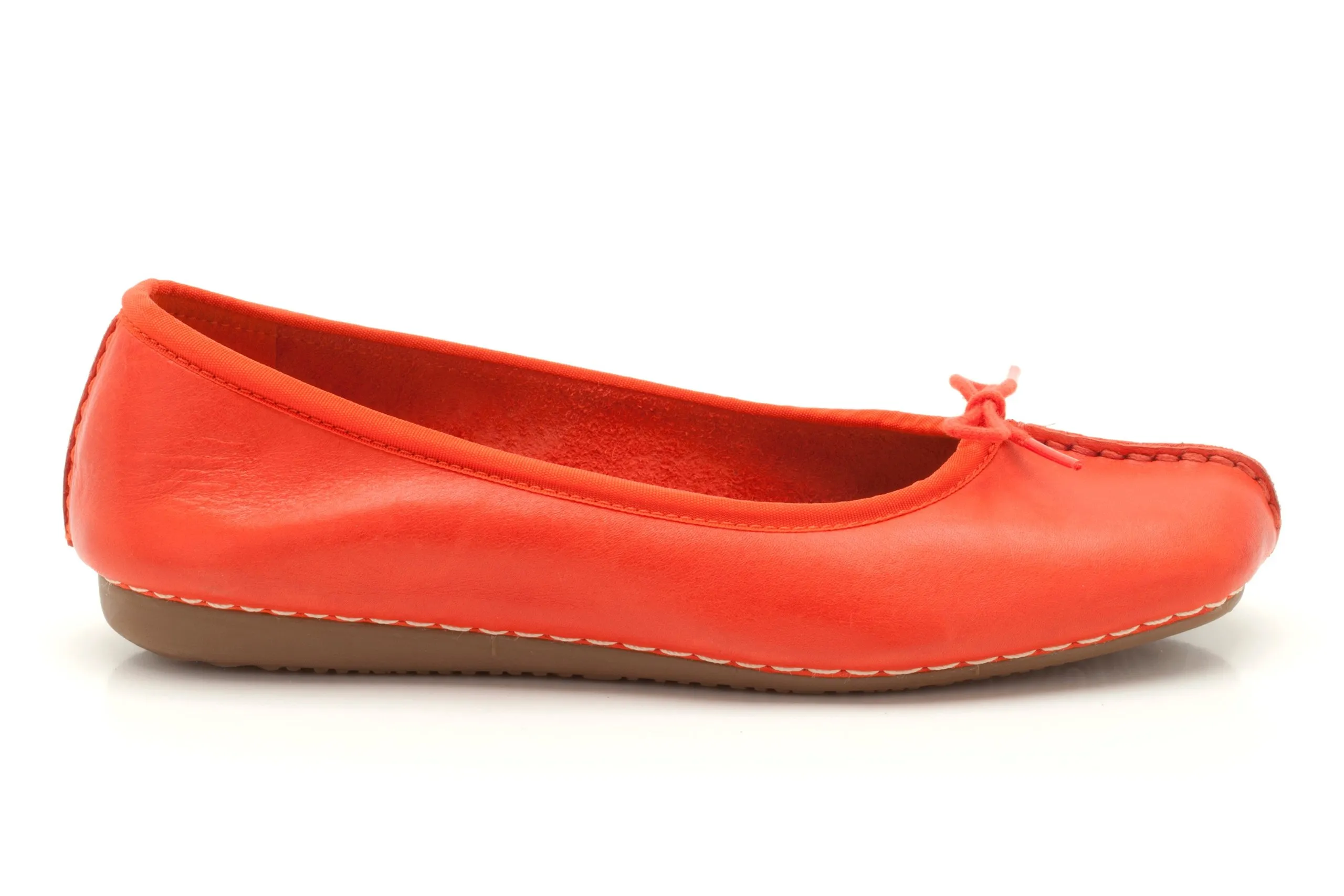 Clarks Freckle Ice Women's Ballerinas, Orange Leather, 37 EU - immagine 3