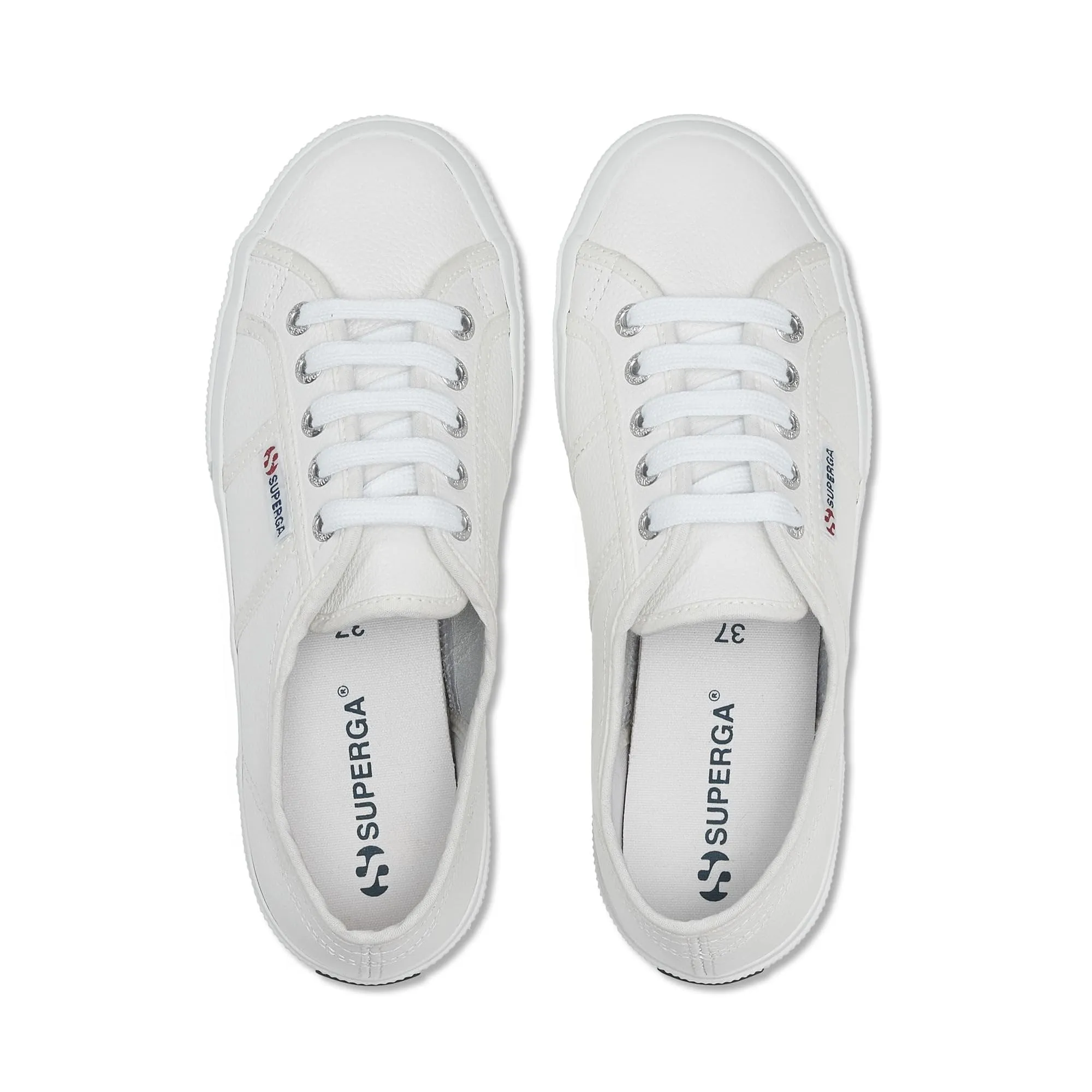 Superga 2750 Tumbled Leather Sneakers, Bianco White 900, 45 EU - immagine 4