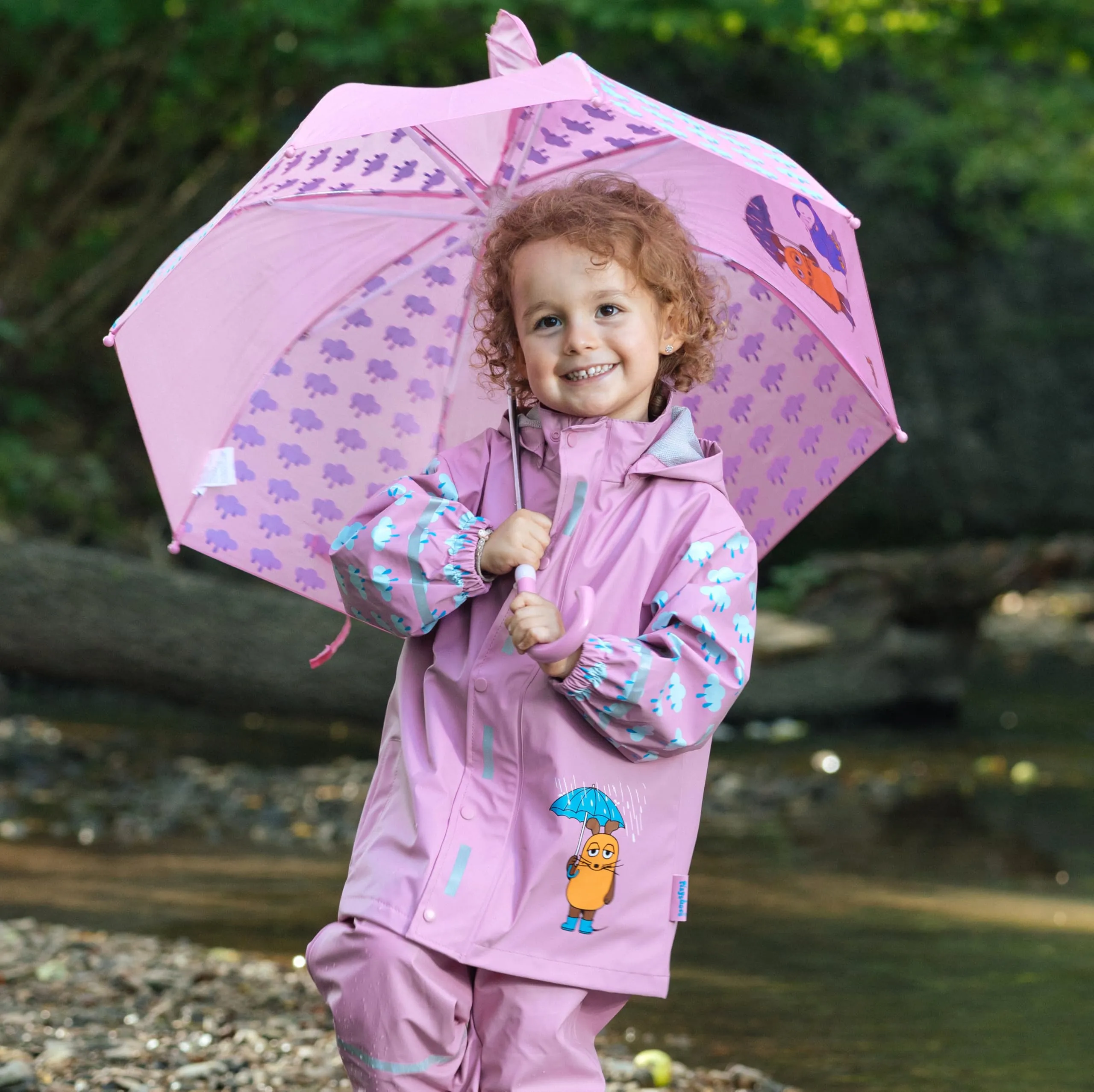 Playshoes Giacca da pioggia Unisex per Bambini e Ragazzi, Rosa Il Topo, 128 - immagine 5