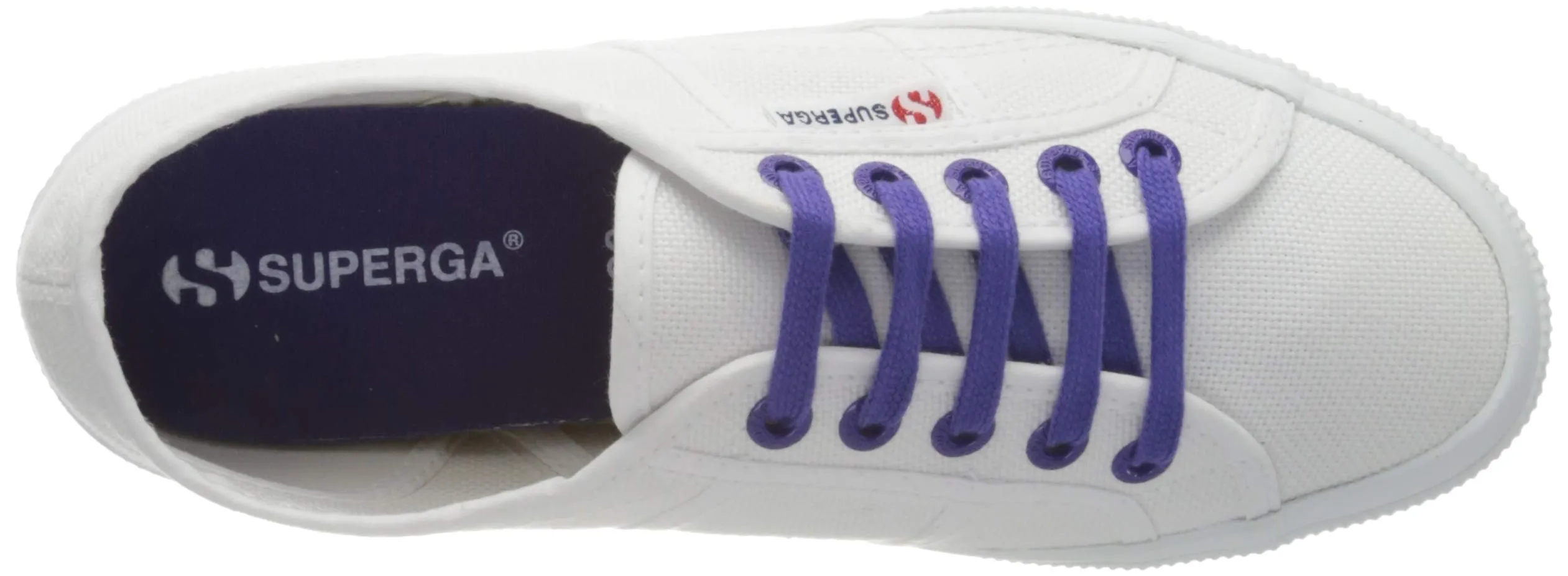Superga 2750 COTCONTRASTU Unisex Adult Sneakers - White/Violet Purple A0B, 35 EU - immagine 5