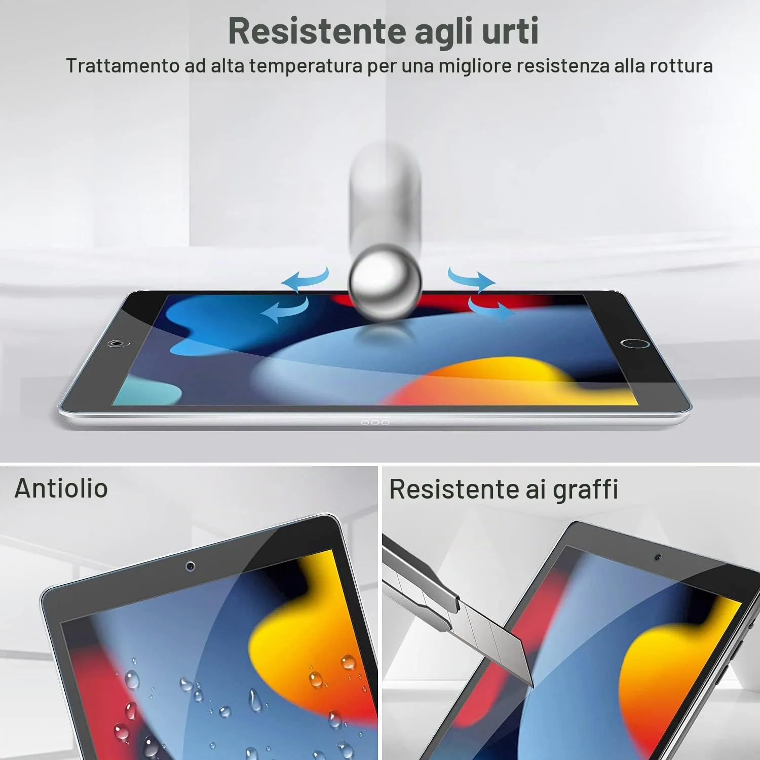ProCase Pellicola Protettiva in Vetro Temperato 9H per iPad 10,2 pollici (7ª, 8ª, 9ª Generazione 2019/2020/2021), Trasparente, 2 Pezzi - immagine 6