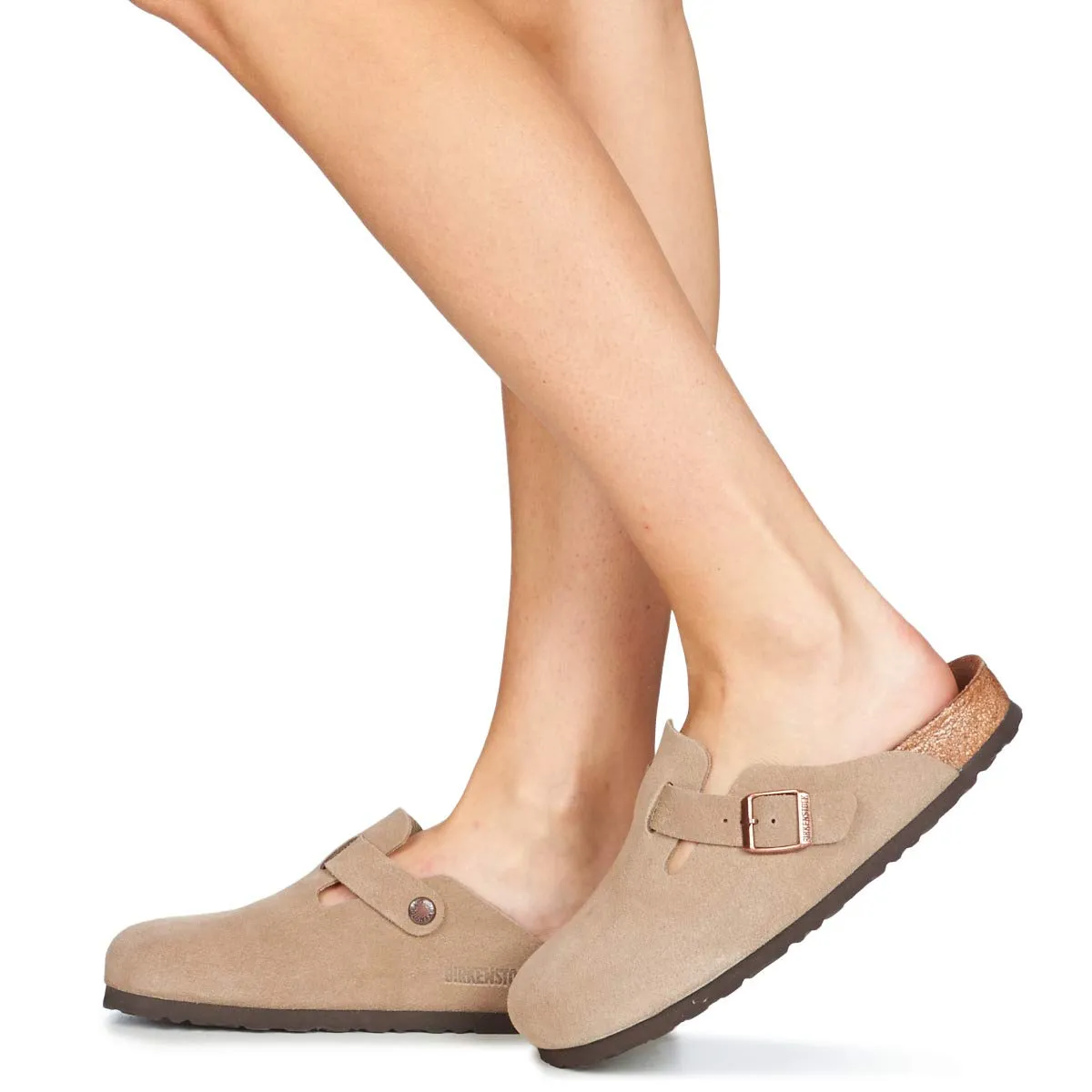 Birkenstock Boston SFB Suede Leather Clogs Taupe EU 40 - immagine 2