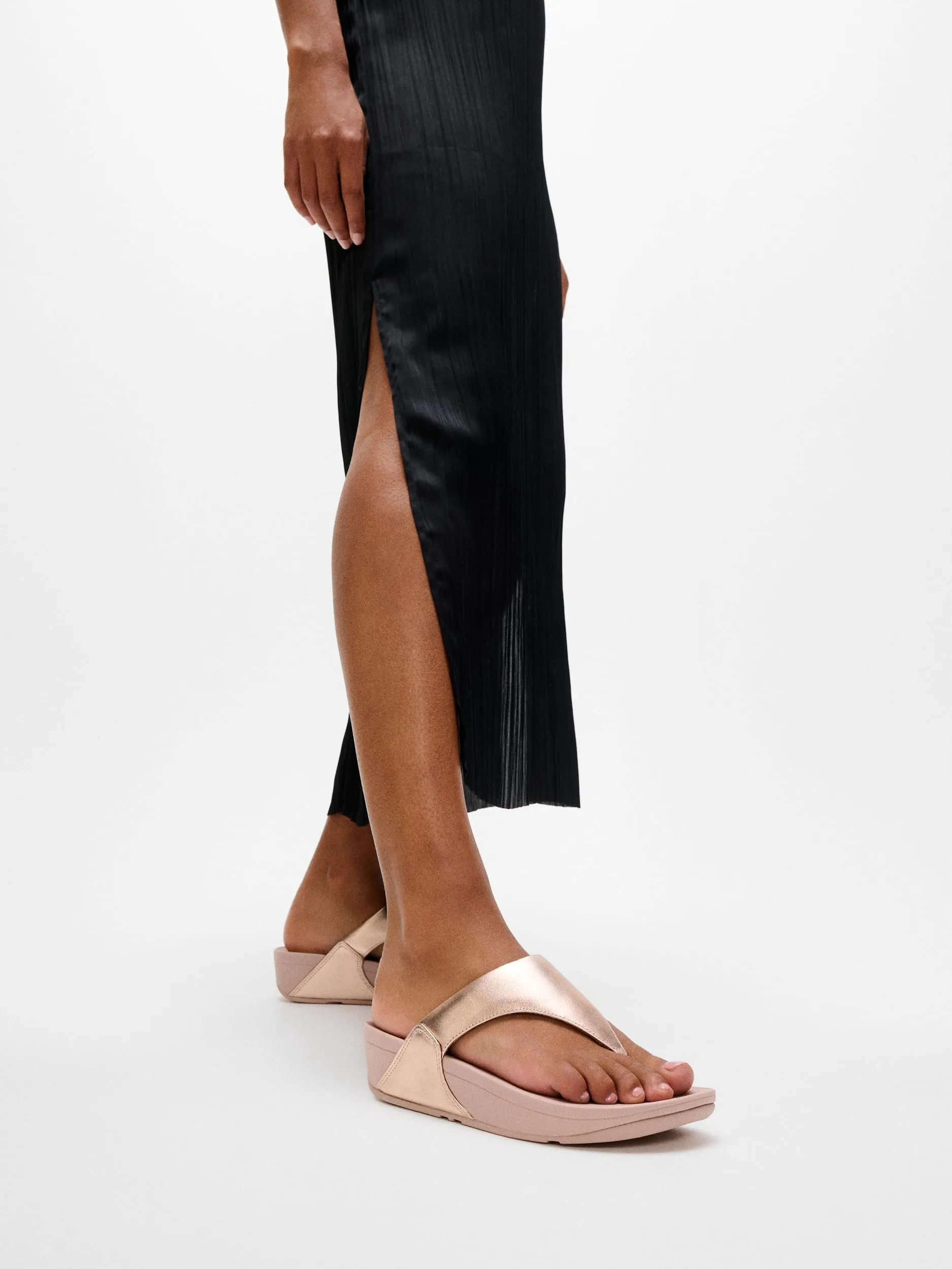 Fitflop Lulu Sandali in Pelle Oro Rosa - immagine 2