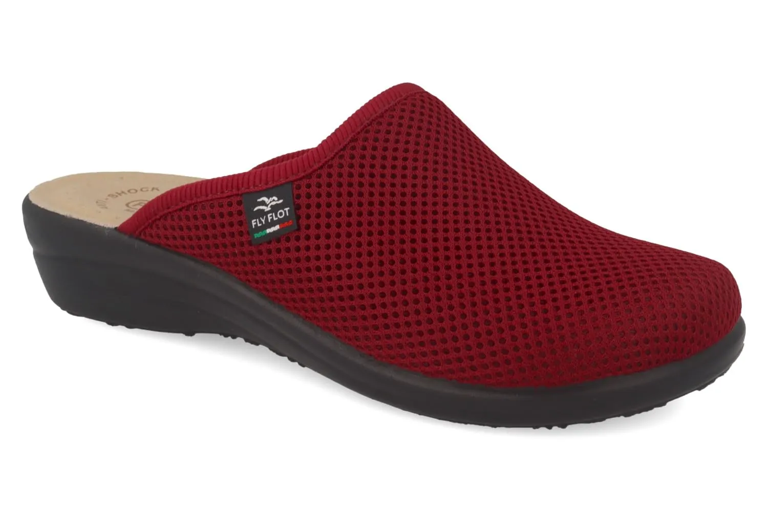 Fly Flot Anoya Pantofole Donna Traspiranti, Tomaia in Rete Elastica, Sottopiede in Pelle Antishock, Bordeaux, 40 - immagine 1